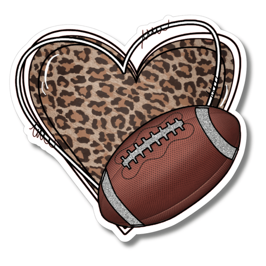 Football and Heart Sticker Spirit Gear Collective Sticker