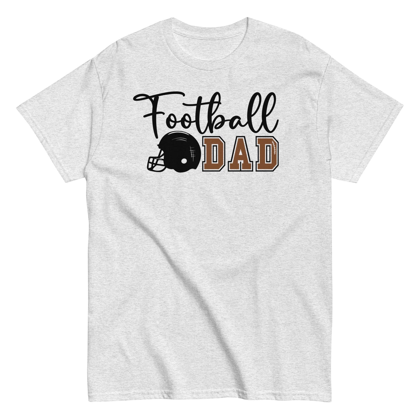 Football Dad Shirt – Script Design with Helmet Graphic T-Shirt Ash / S Spirit Gear Collective T-Shirt