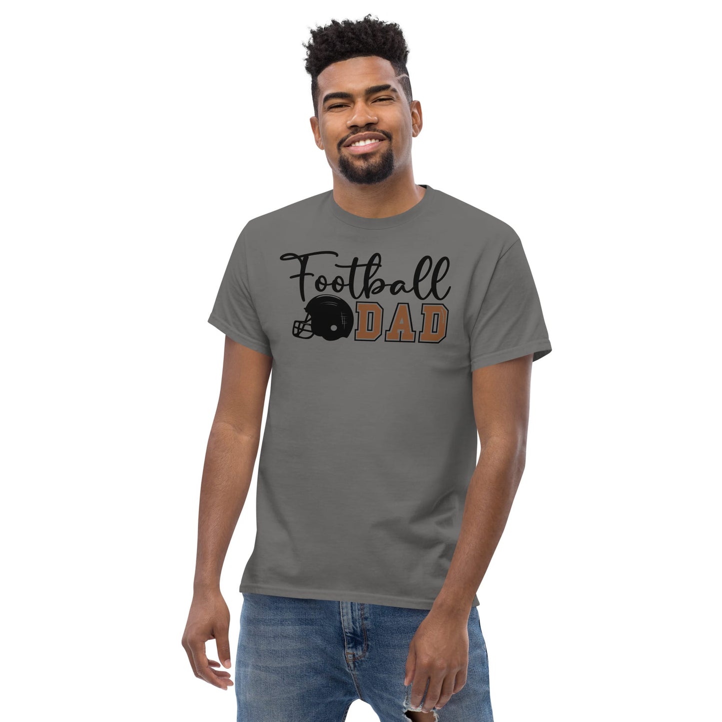 Football Dad Shirt – Script Design with Helmet Graphic T-Shirt Spirit Gear Collective T-Shirt