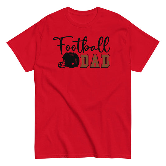 Football Dad Shirt – Script Design with Helmet Graphic T-Shirt Red / S Spirit Gear Collective T-Shirt