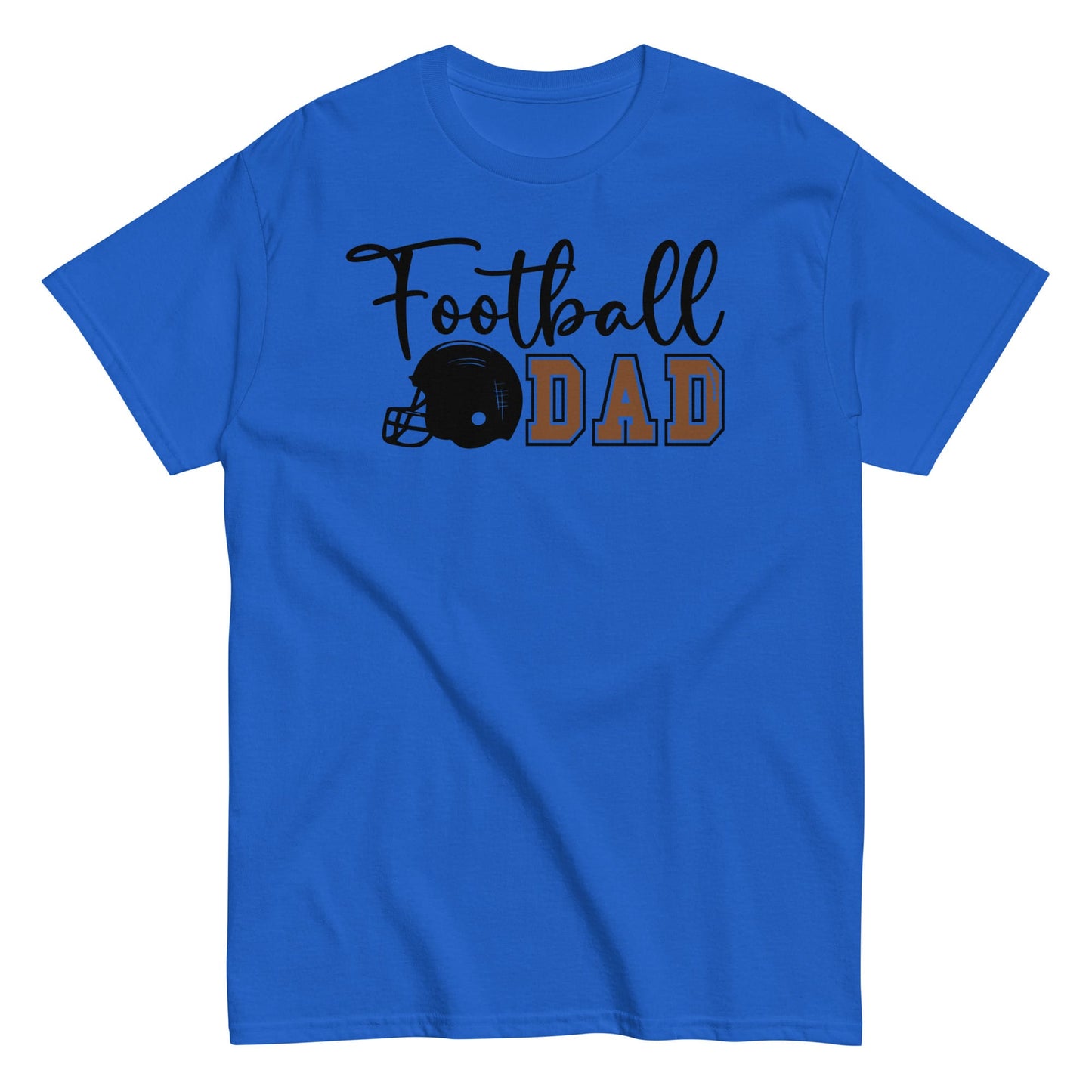 Football Dad Shirt – Script Design with Helmet Graphic T-Shirt Royal / S Spirit Gear Collective T-Shirt