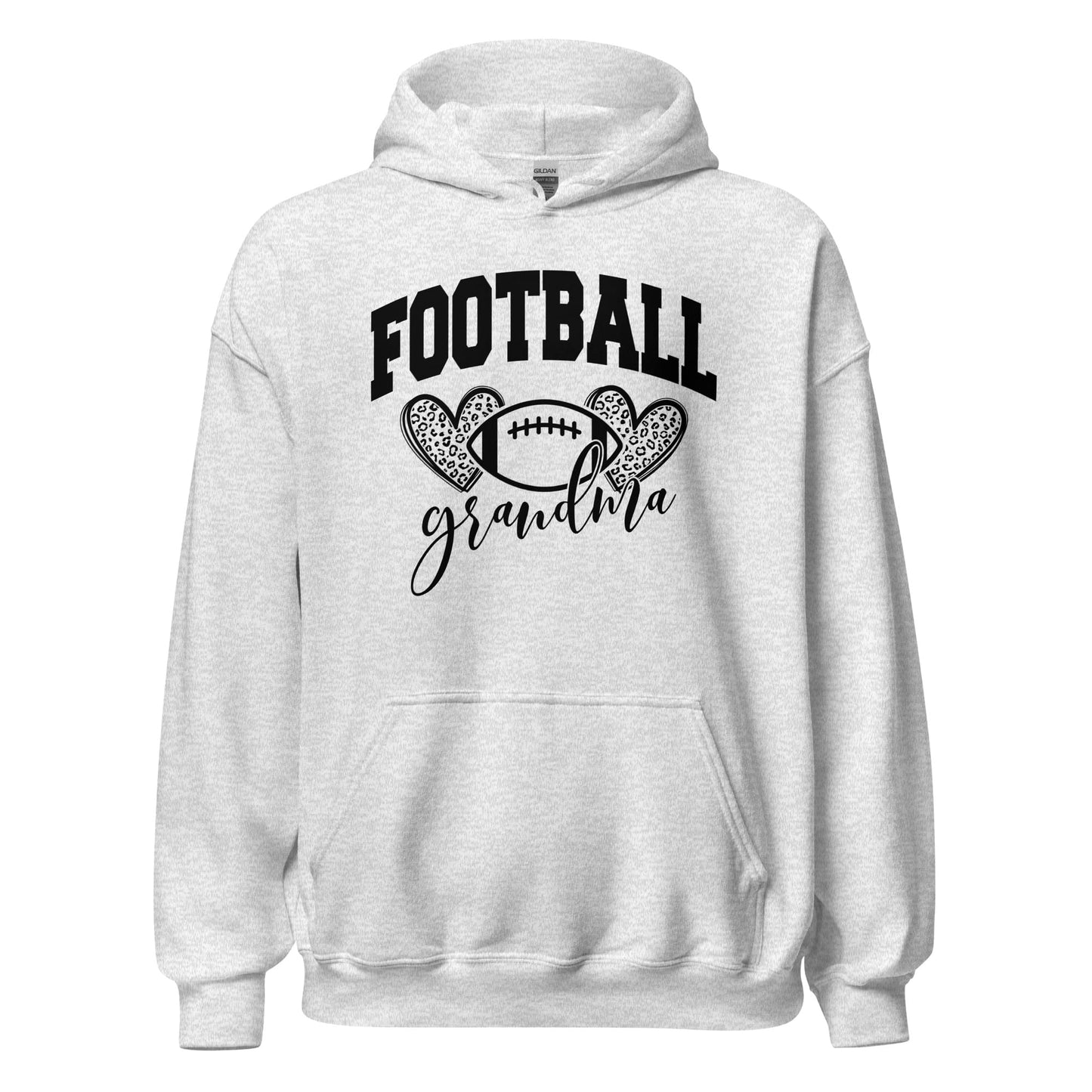 Football Grandma Hoodie – Cute Football Grandma Sweatshirt – Cozy Game Day Hoodie for Proud Grandmas Ash / S Spirit Gear Collective T-Shirt