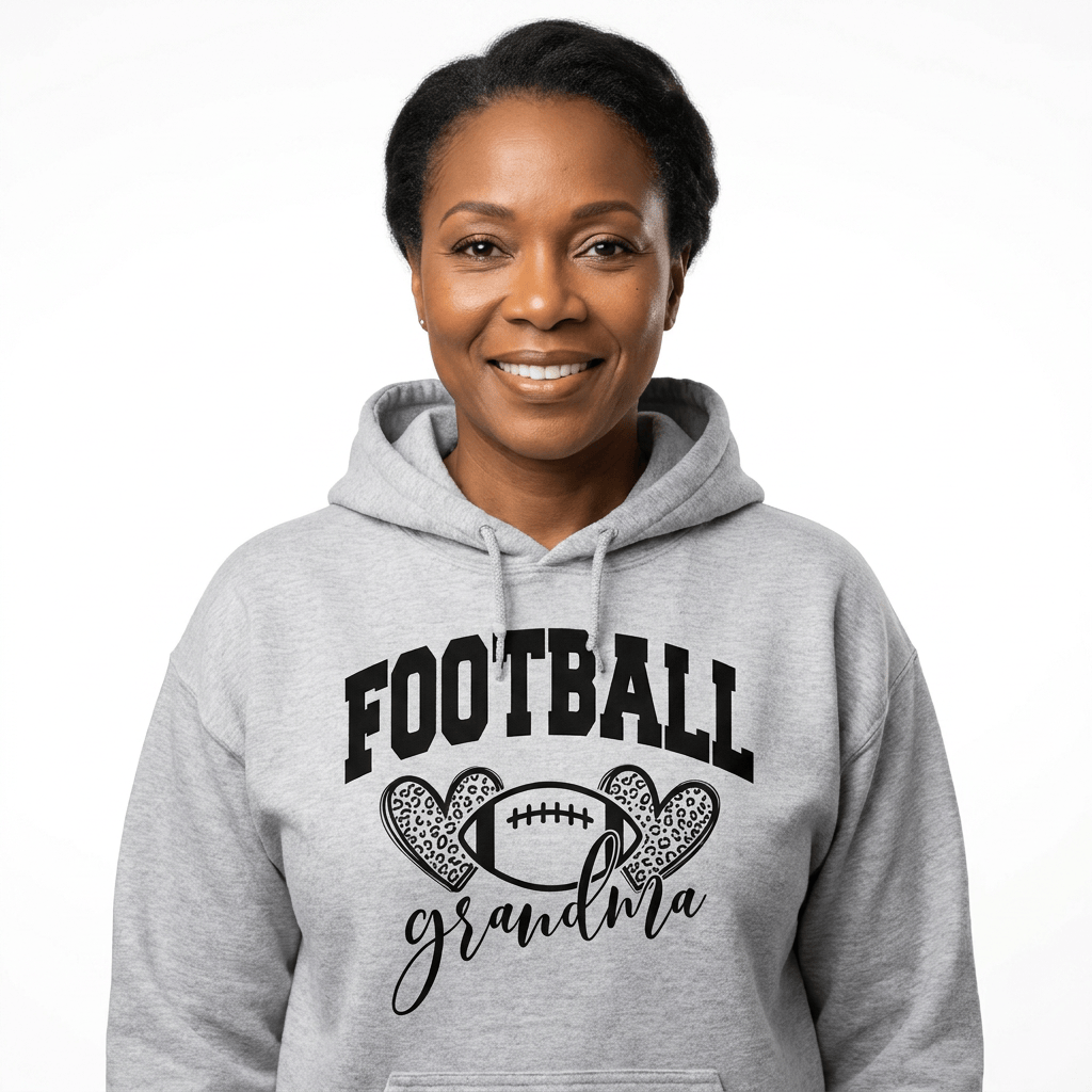 Football Grandma Hoodie – Cute Football Grandma Sweatshirt – Cozy Game Day Hoodie for Proud Grandmas Spirit Gear Collective T-Shirt