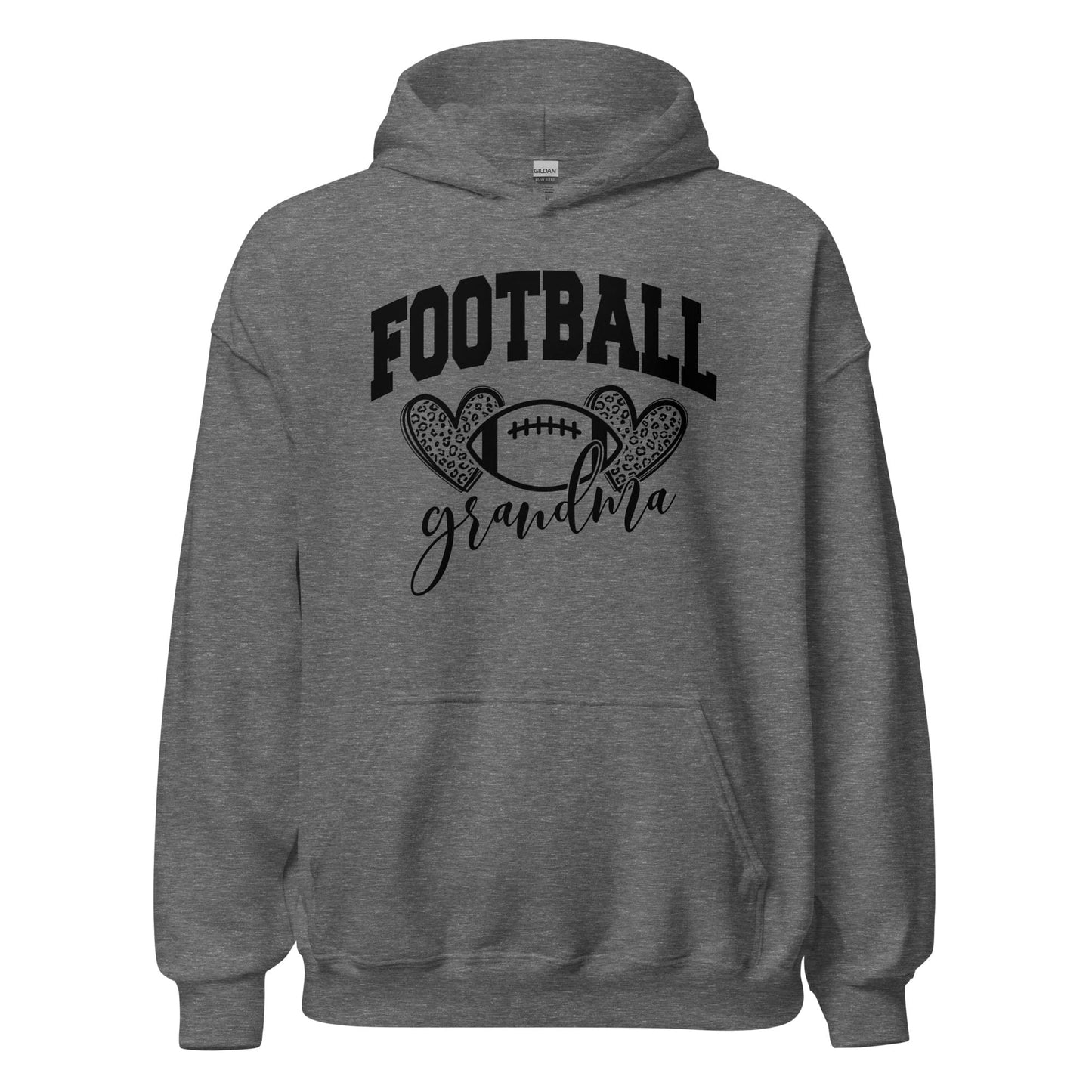 Football Grandma Hoodie – Cute Football Grandma Sweatshirt – Cozy Game Day Hoodie for Proud Grandmas Graphite Heather / S Spirit Gear Collective T-Shirt