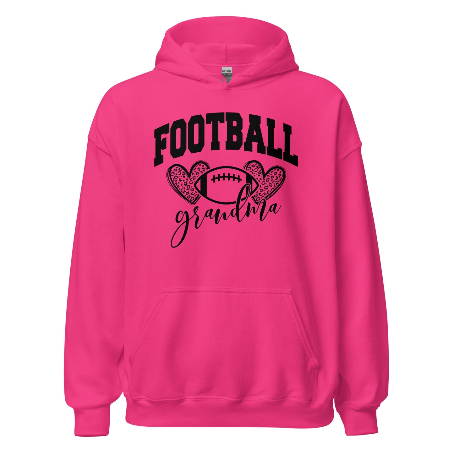 Football Grandma Hoodie – Cute Football Grandma Sweatshirt – Cozy Game Day Hoodie for Proud Grandmas Heliconia / S Spirit Gear Collective T-Shirt