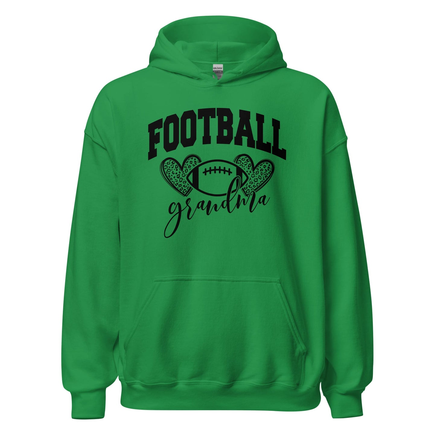 Football Grandma Hoodie – Cute Football Grandma Sweatshirt – Cozy Game Day Hoodie for Proud Grandmas Irish Green / S Spirit Gear Collective T-Shirt