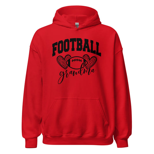 Football Grandma Hoodie – Cute Football Grandma Sweatshirt – Cozy Game Day Hoodie for Proud Grandmas Red / S Spirit Gear Collective T-Shirt