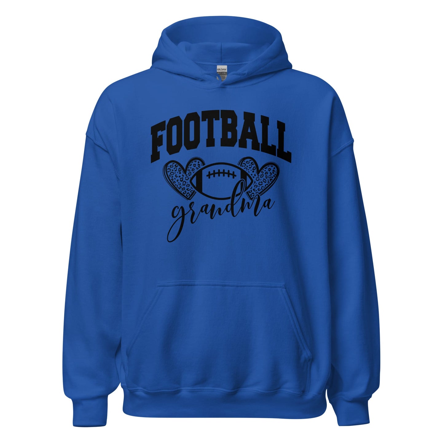 Football Grandma Hoodie – Cute Football Grandma Sweatshirt – Cozy Game Day Hoodie for Proud Grandmas Royal / S Spirit Gear Collective T-Shirt