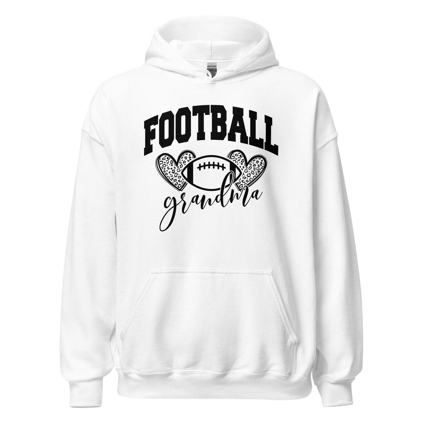 Football Grandma Hoodie – Cute Football Grandma Sweatshirt – Cozy Game Day Hoodie for Proud Grandmas White / S Spirit Gear Collective T-Shirt