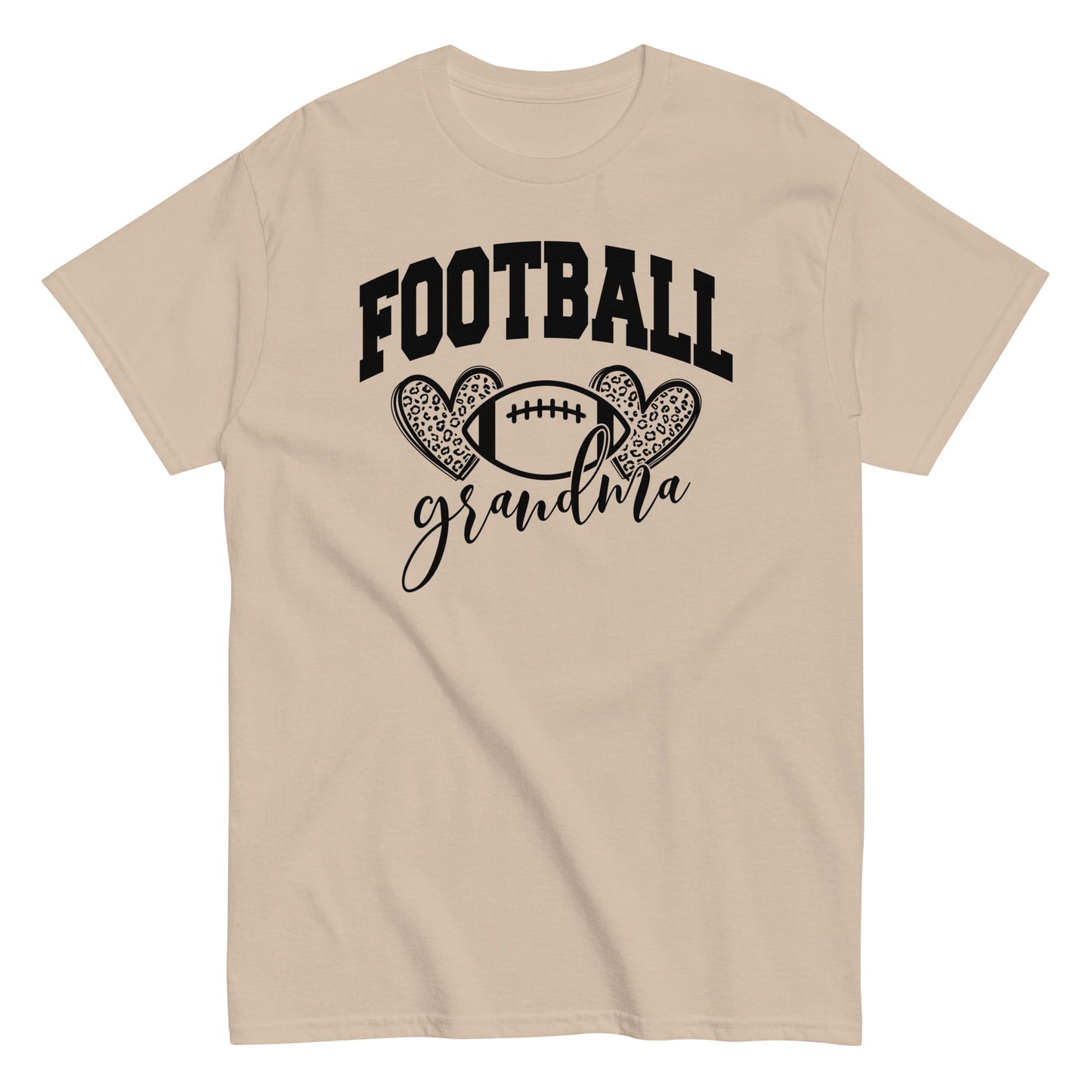Football Grandma Shirt – Cute Football Lover Grandma Graphic Tee Sand / S Spirit Gear Collective