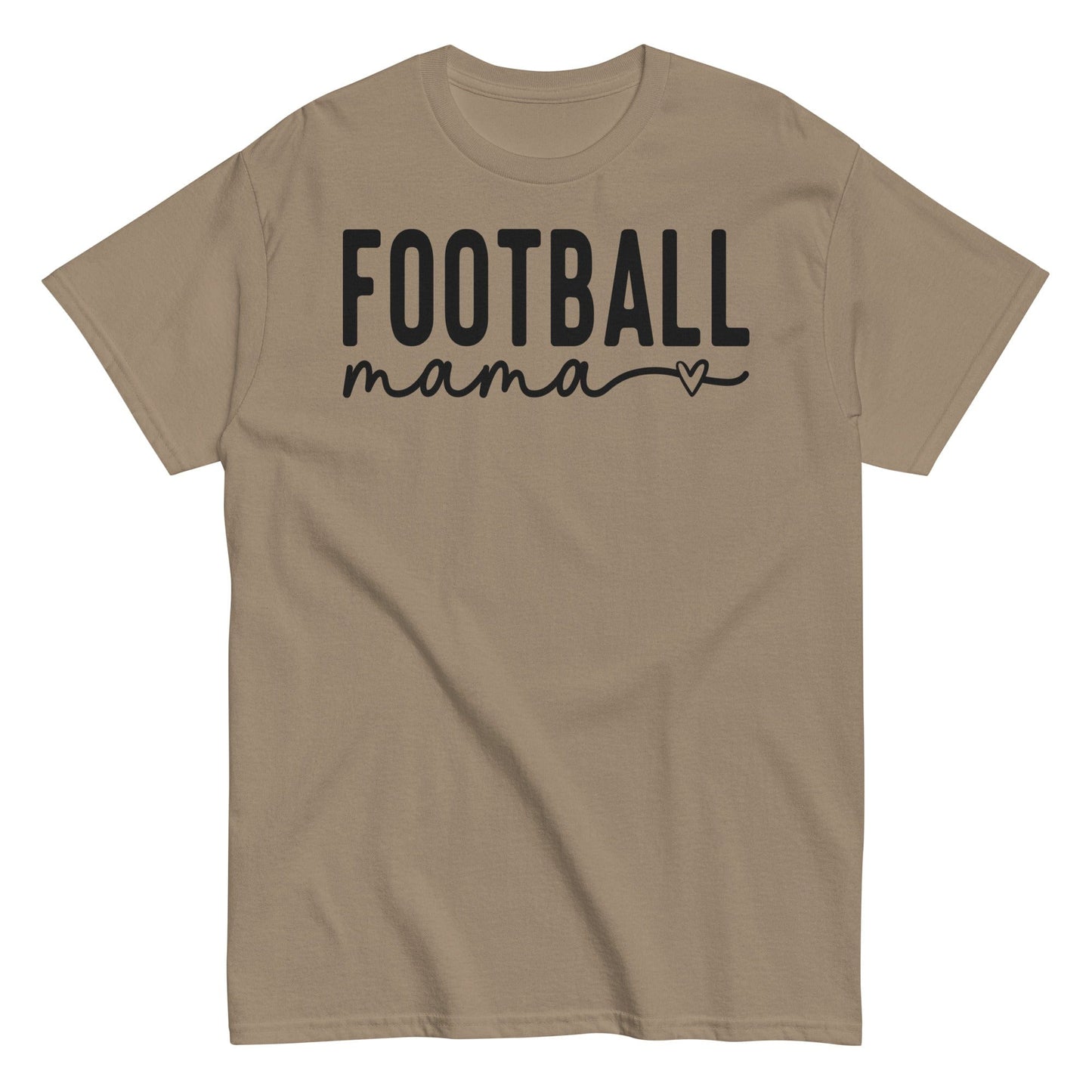 Football Mama Shirt - Bold Text with Heart - Black Font Brown Savana / S Spirit Gear Collective T-Shirt