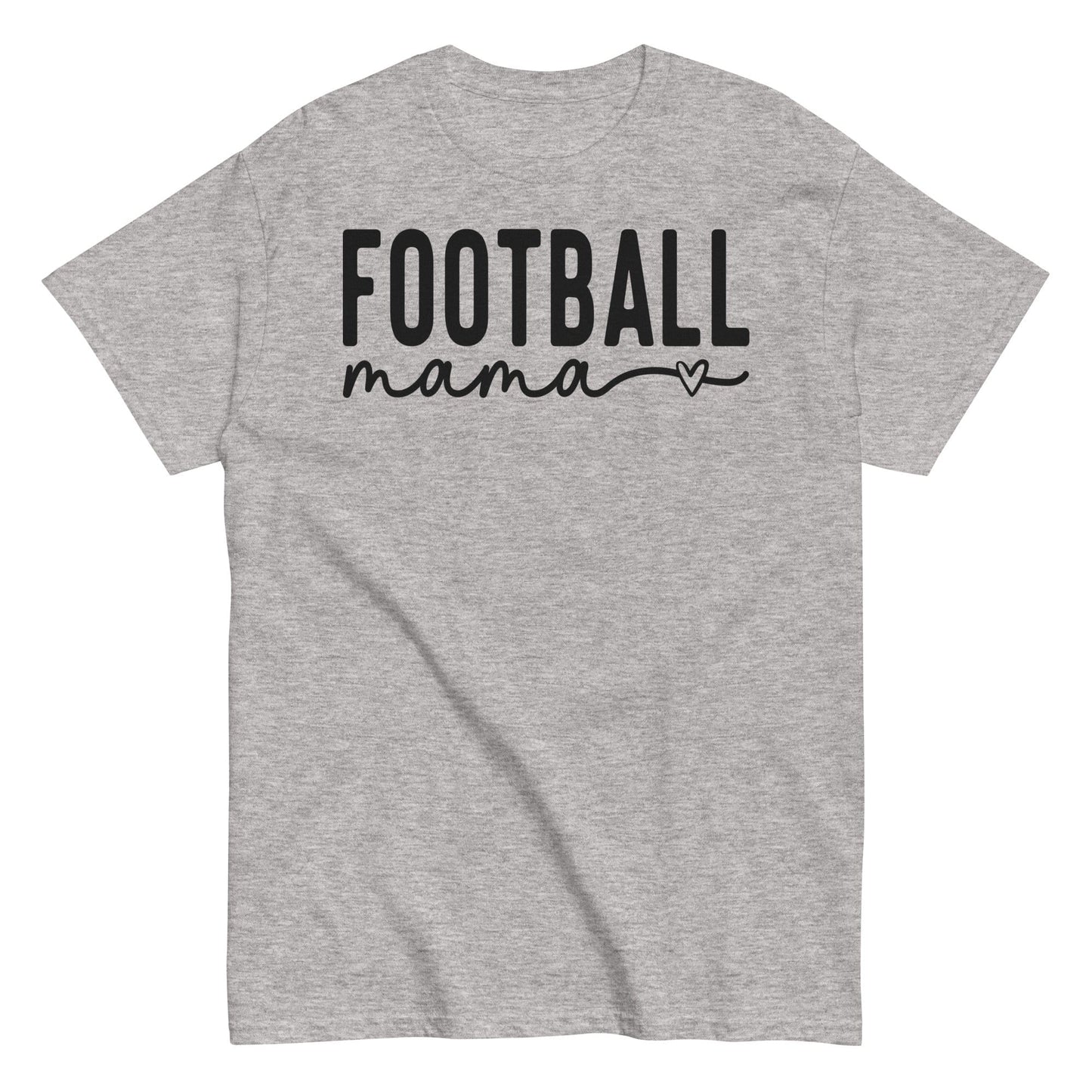 Football Mama Shirt - Bold Text with Heart - Black Font Sport Grey / S Spirit Gear Collective T-Shirt