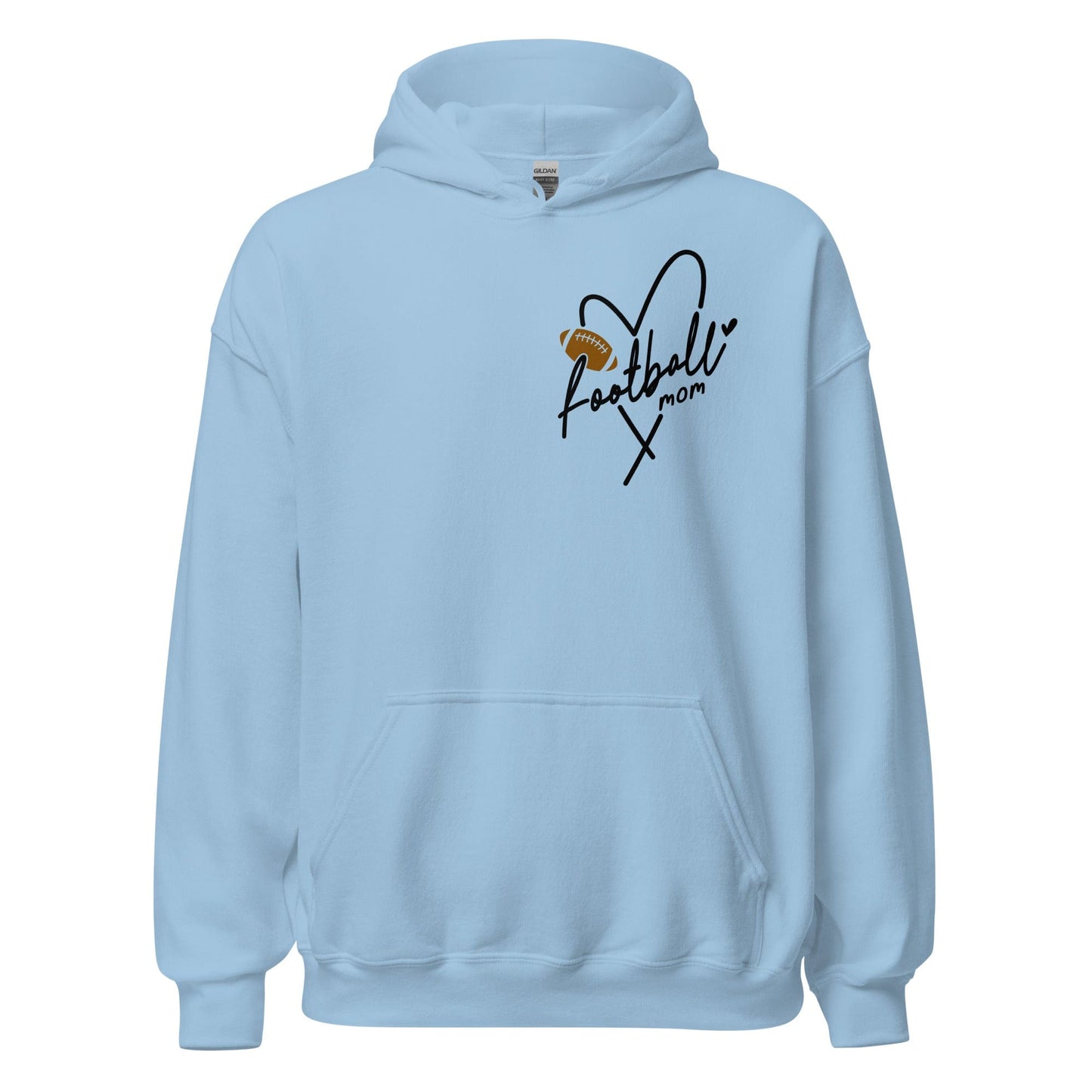 Football Mom Hoodie Light Blue / S Spirit Gear Collective Hoodie