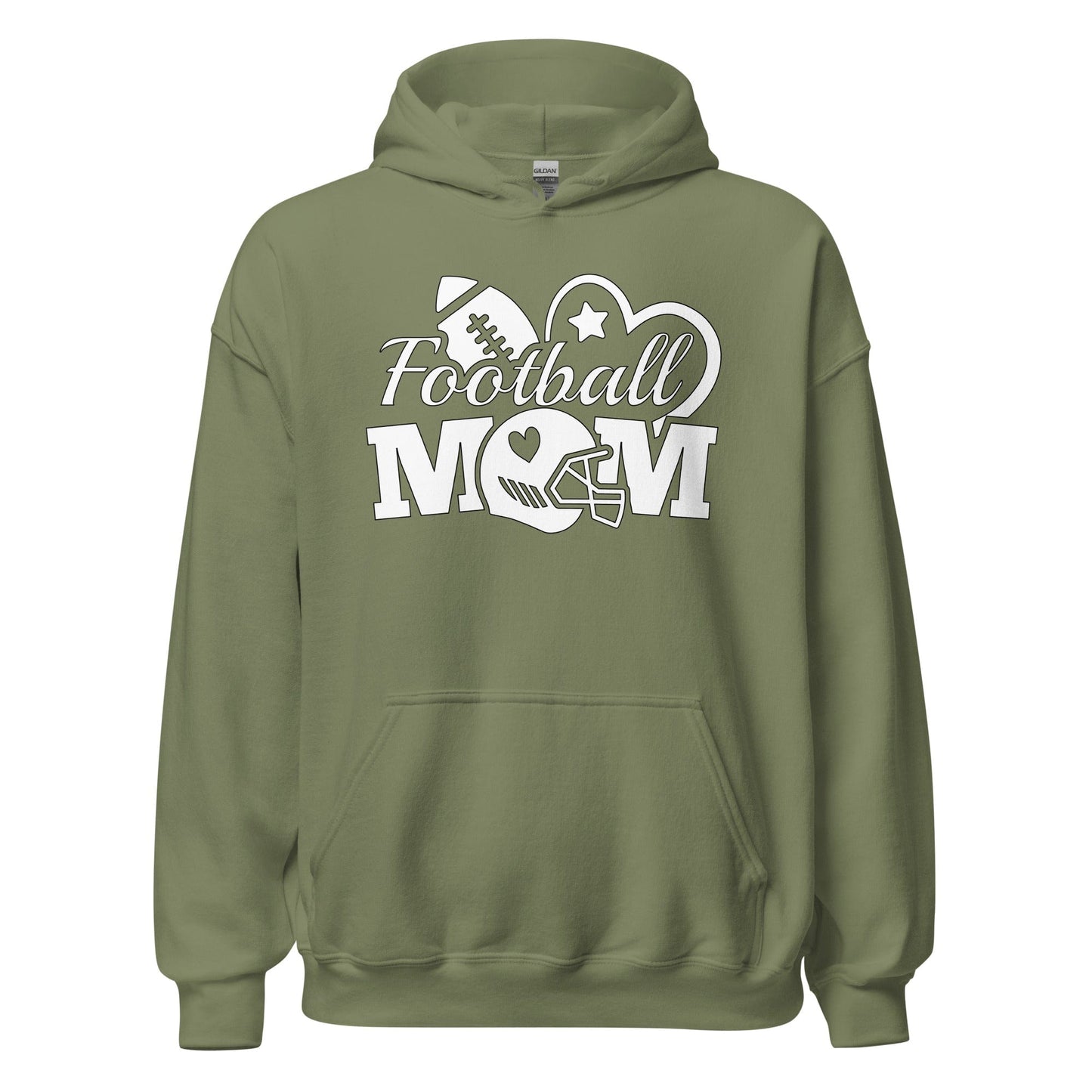 Football Mom Hoodie Military Green / S Spirit Gear Collective Hoodie