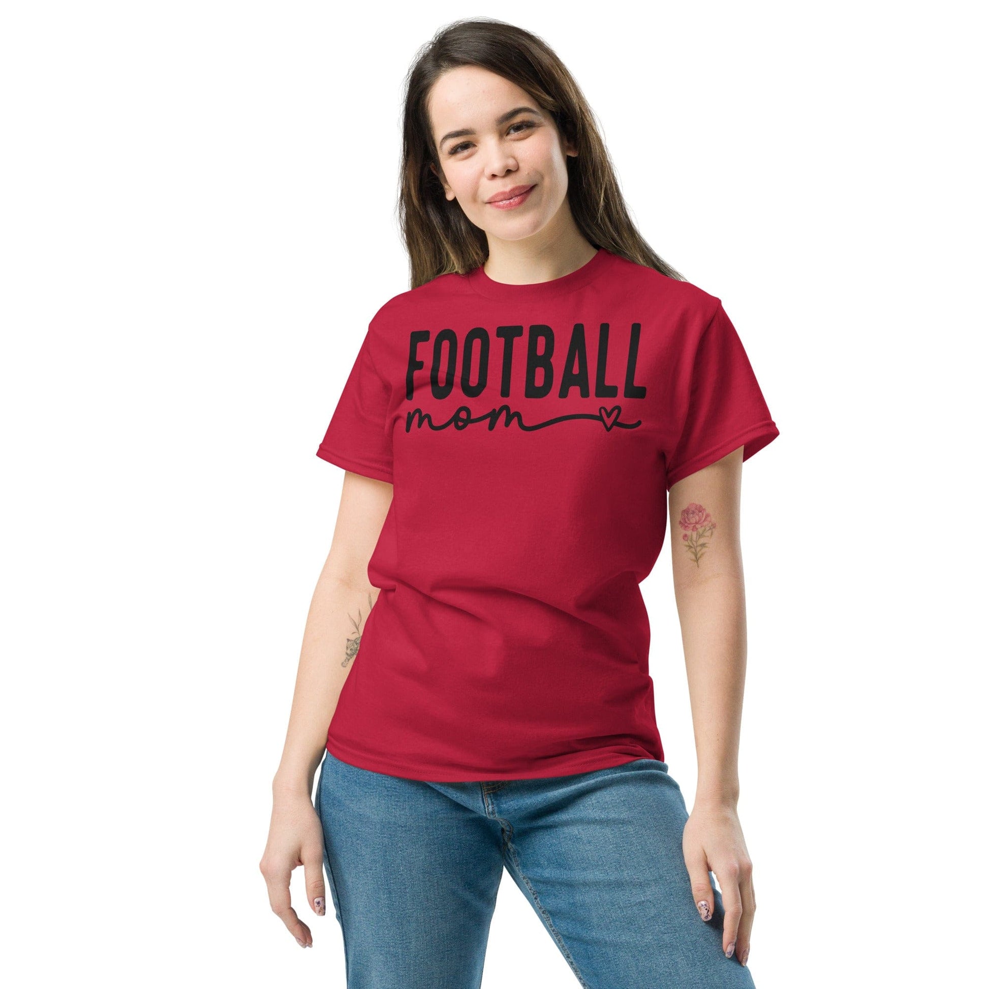Football Mom Shirt - Bold Text with Heart