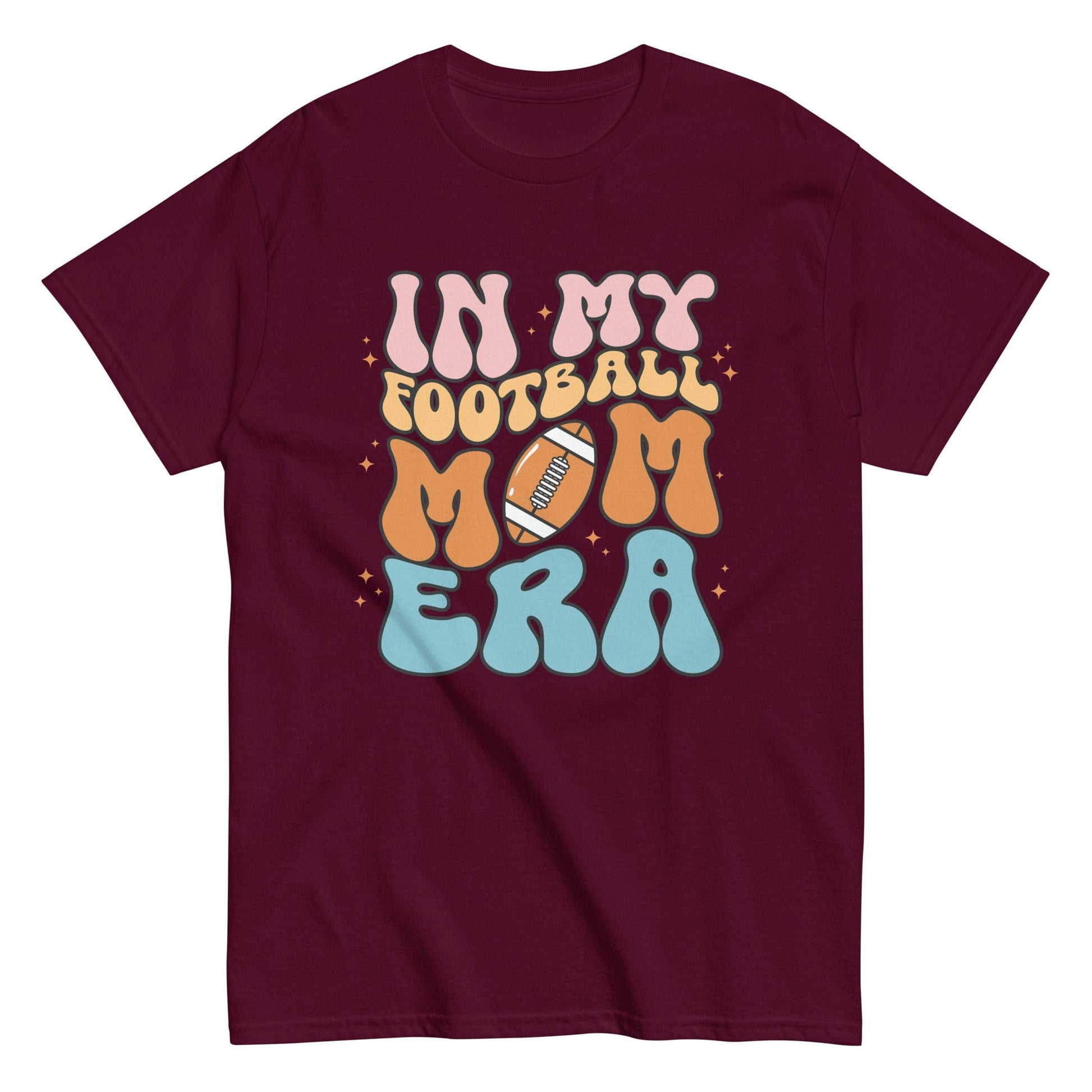 Football Mom Shirt (Colorful) Maroon / S Spirit Gear Collective T-Shirt