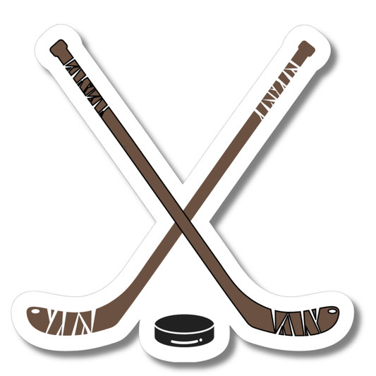 Hockey Sticks and Puck Sticker Spirit Gear Collective Sticker