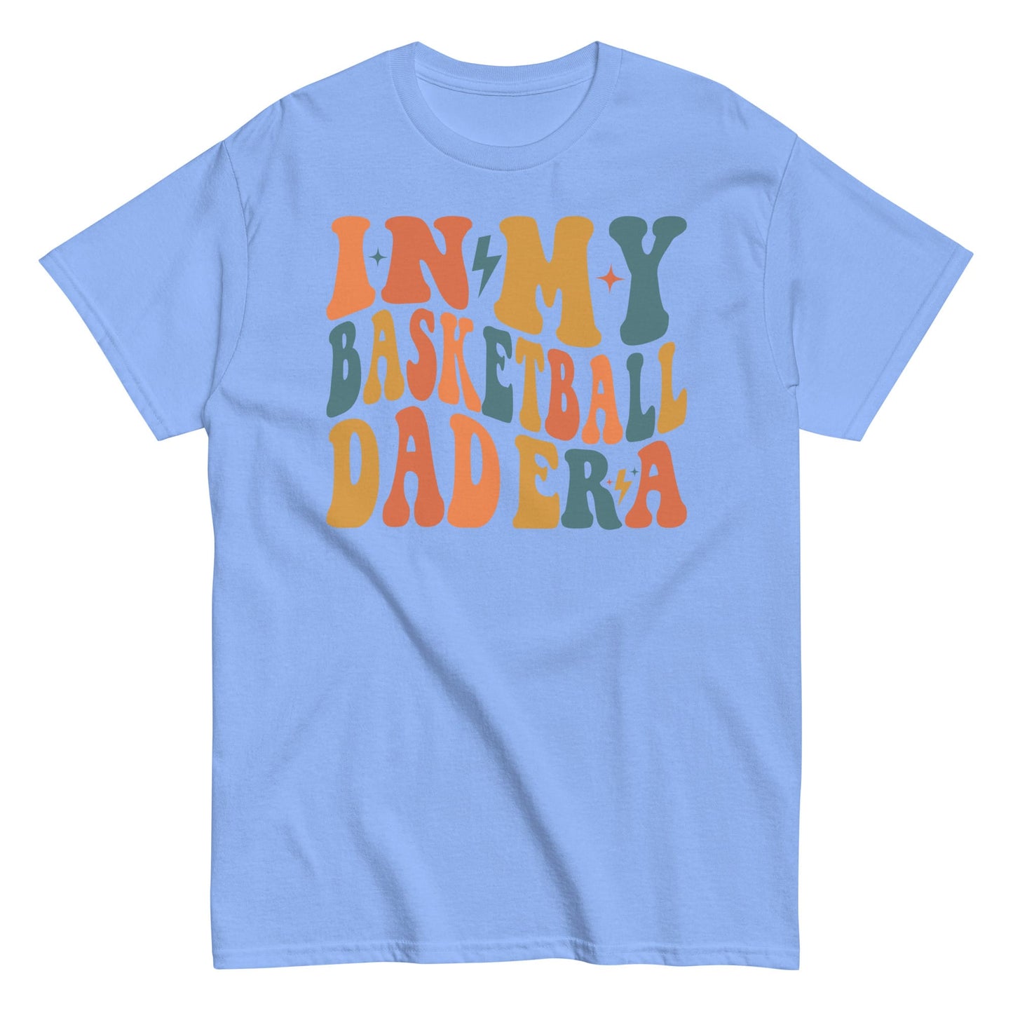 In My Basketball Dad Era T-Shirt | Retro Basketball Dad Shirt | Game Day Sports Dad Tee Carolina Blue / S Spirit Gear Collective