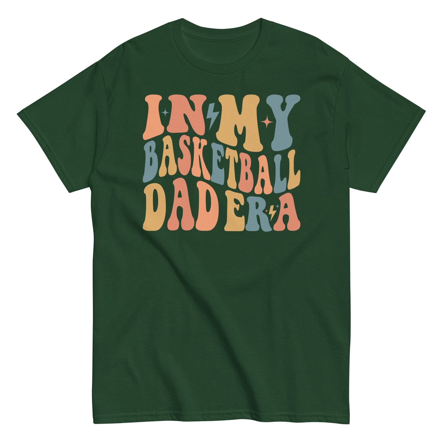 In My Basketball Dad Era T-Shirt | Retro Basketball Dad Shirt | Game Day Sports Dad Tee Forest Green / S Spirit Gear Collective