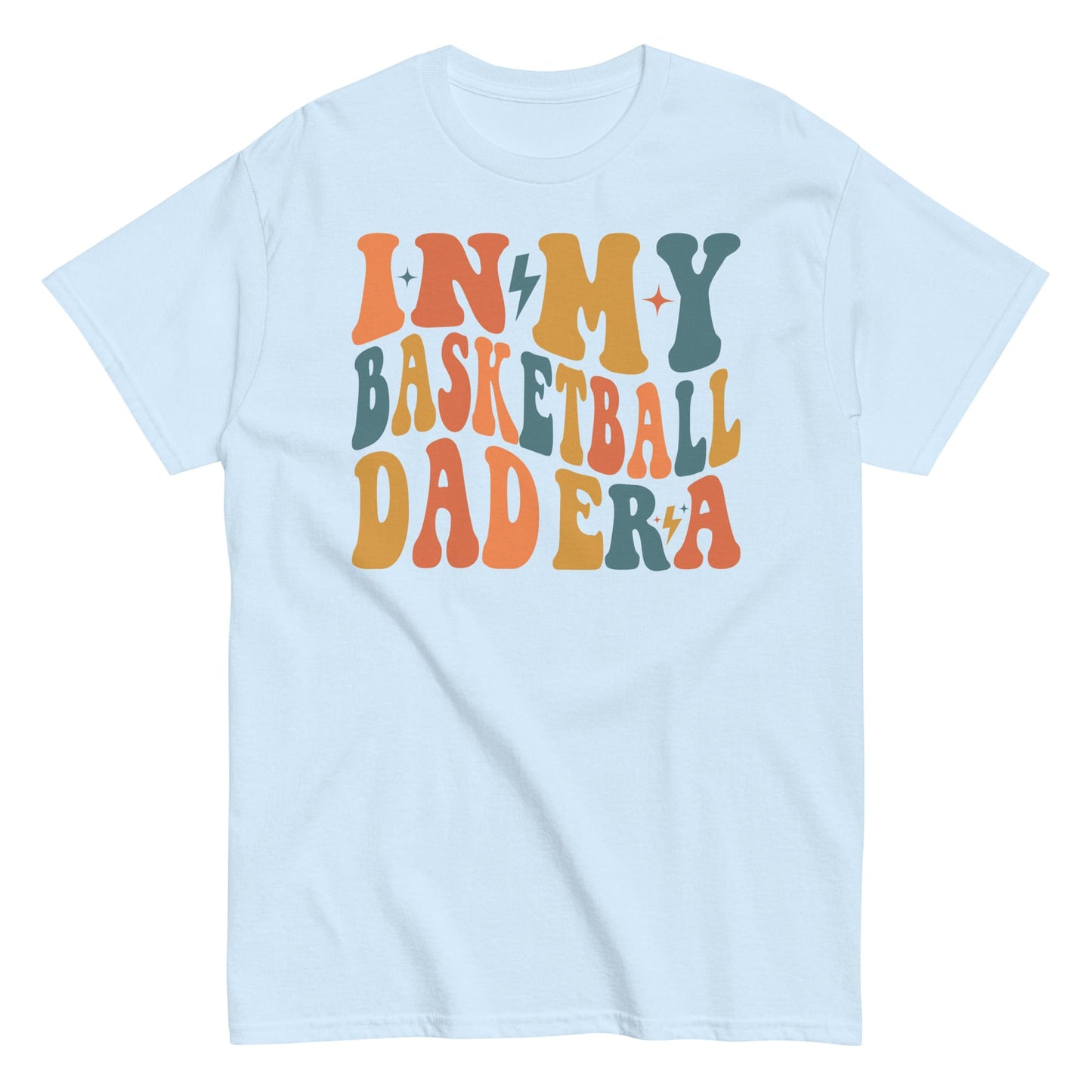 In My Basketball Dad Era T-Shirt | Retro Basketball Dad Shirt | Game Day Sports Dad Tee Light Blue / S Spirit Gear Collective