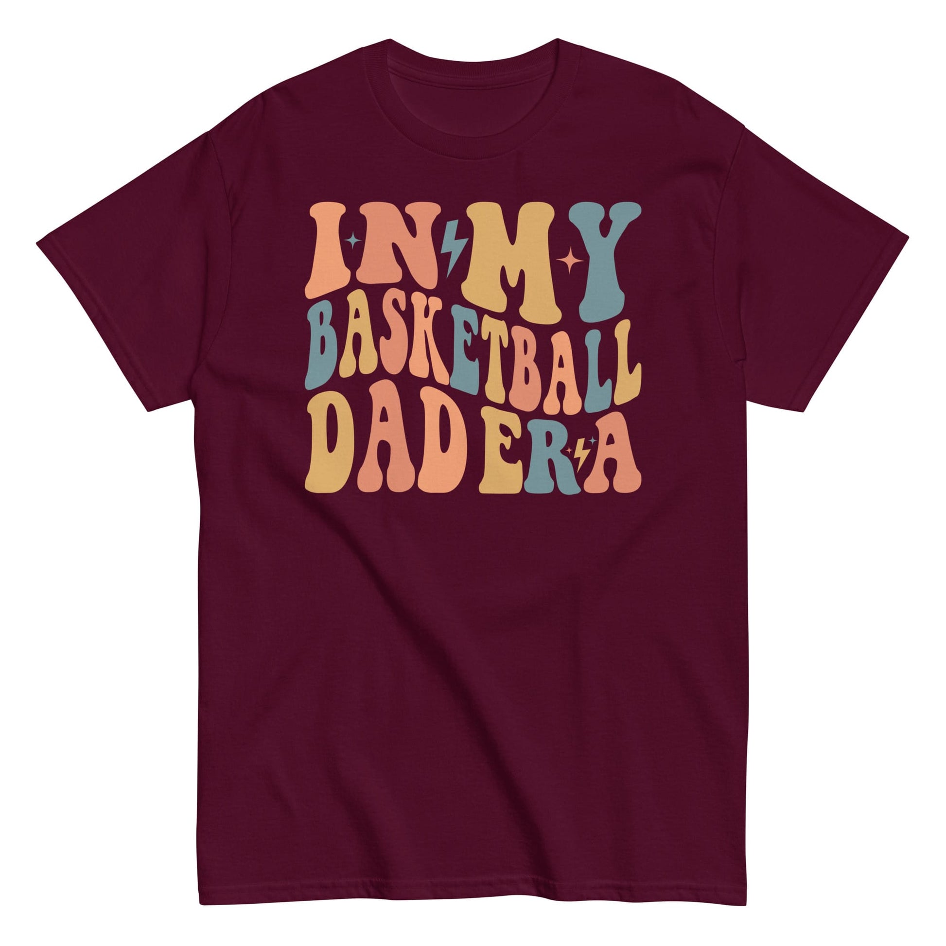 In My Basketball Dad Era T-Shirt | Retro Basketball Dad Shirt | Game Day Sports Dad Tee Maroon / S Spirit Gear Collective