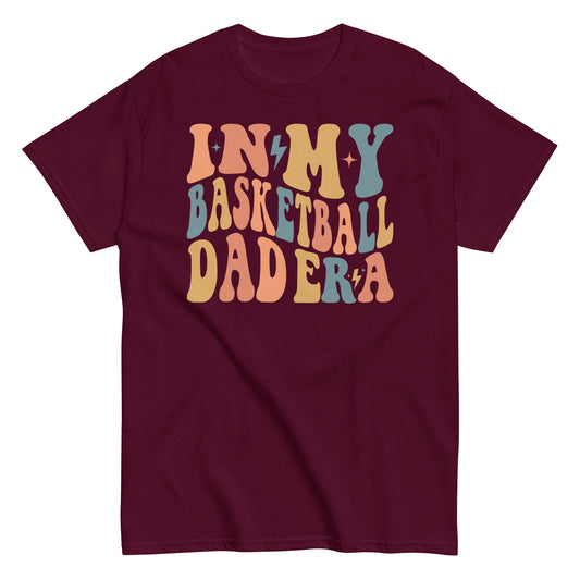 In My Basketball Dad Era T-Shirt | Retro Basketball Dad Shirt | Game Day Sports Dad Tee Maroon / S Spirit Gear Collective