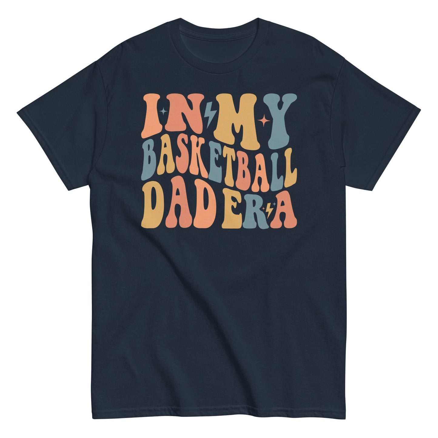 In My Basketball Dad Era T-Shirt | Retro Basketball Dad Shirt | Game Day Sports Dad Tee Navy / S Spirit Gear Collective