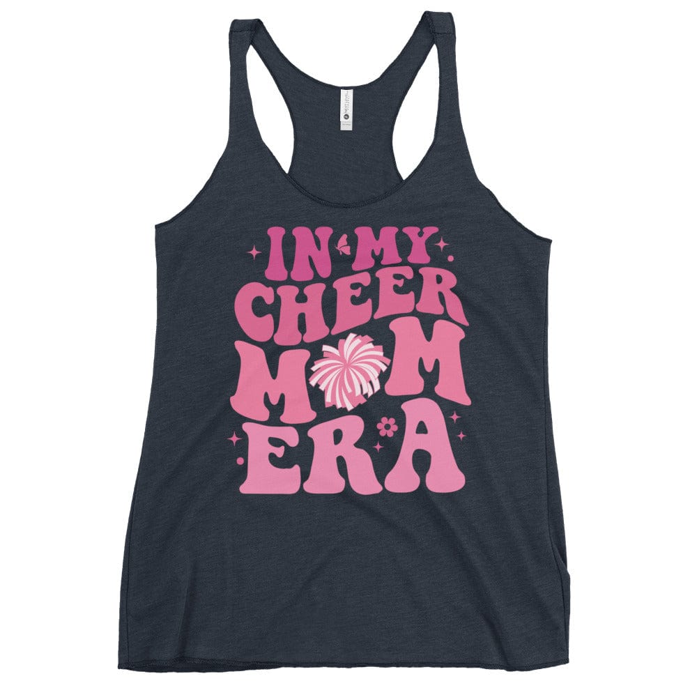 In My Cheer Mom Era Tank Top – Cute Cheer Mom Racerback Tee Vintage Navy / XS Spirit Gear Collective tank top