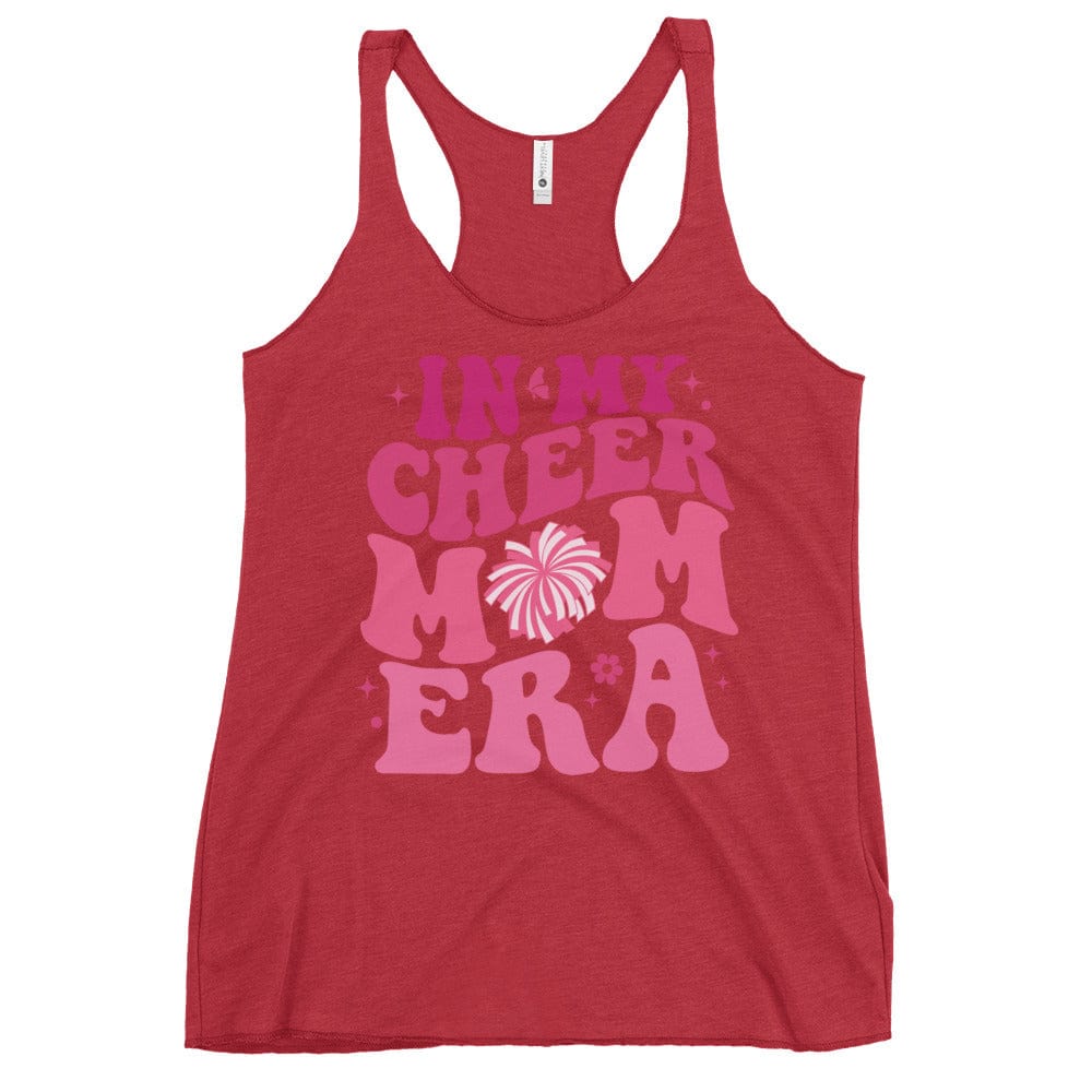 In My Cheer Mom Era Tank Top – Cute Cheer Mom Racerback Tee Vintage Red / XS Spirit Gear Collective tank top