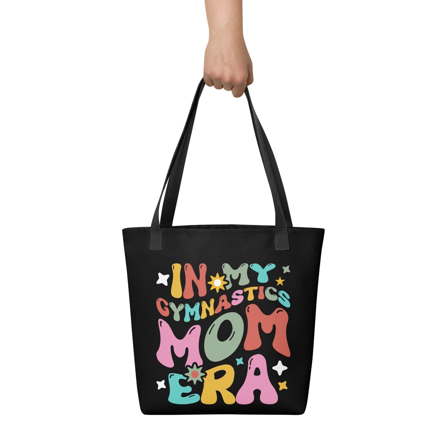 In My Gymnastics Mom Era – Black Tote Bag Spirit Gear Collective tote bag