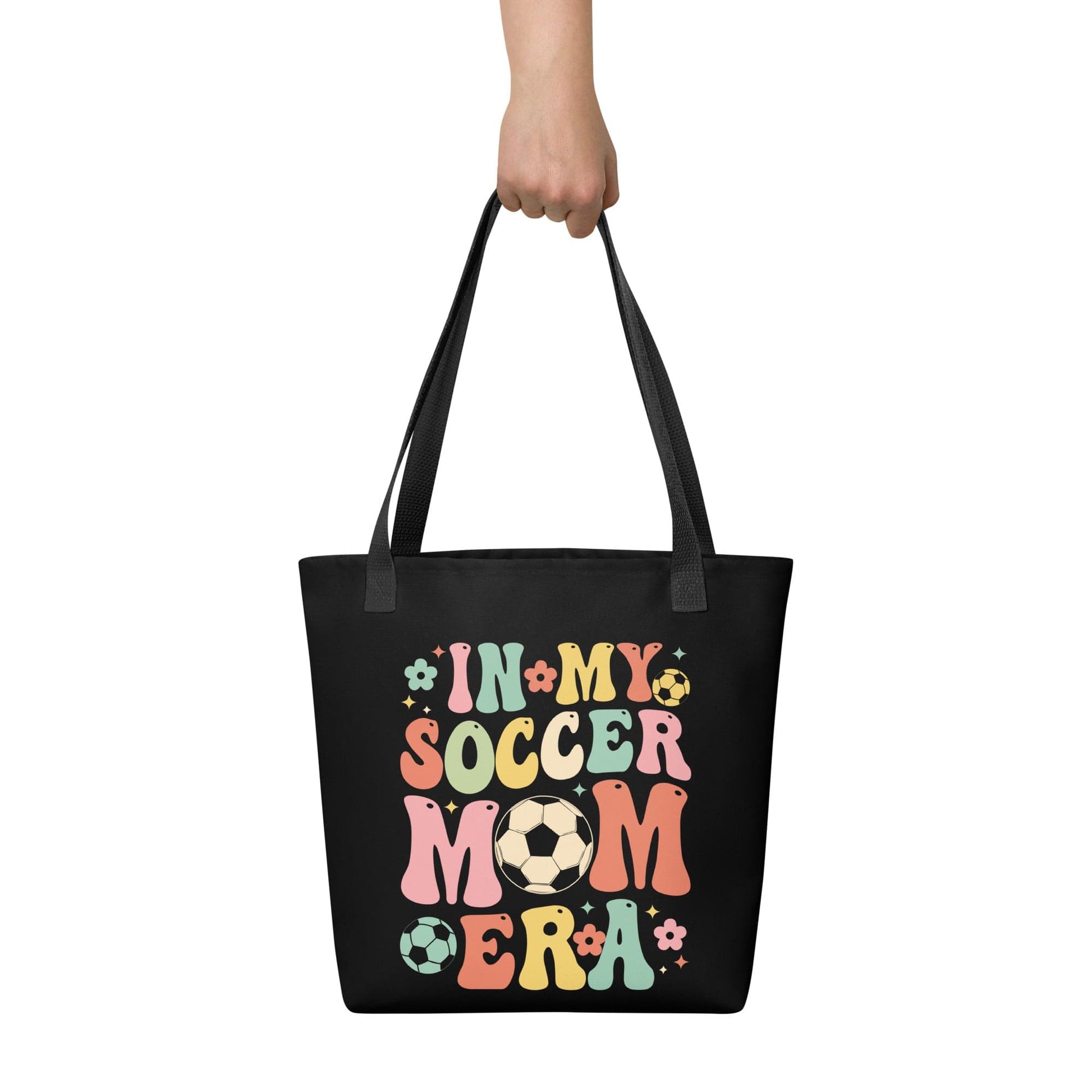 In My Soccer Mom Era – Black Tote Bag Spirit Gear Collective tote bag