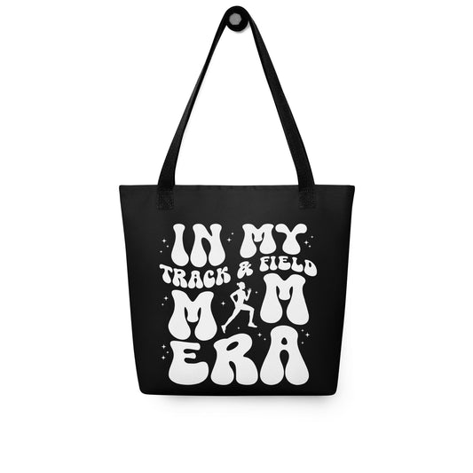 In My Track and Field Mom Era – Black Tote Bag Spirit Gear Collective tote bag