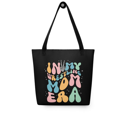 In My Wrestling Mom Era – Black Tote Bag Spirit Gear Collective tote bag