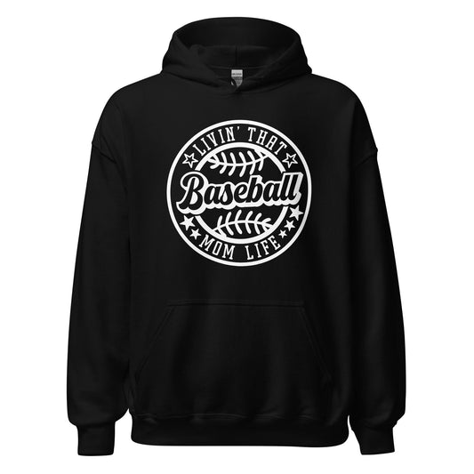 Livin That Baseball Mom Life Hoodie Black / S Spirit Gear Collective Hoodie