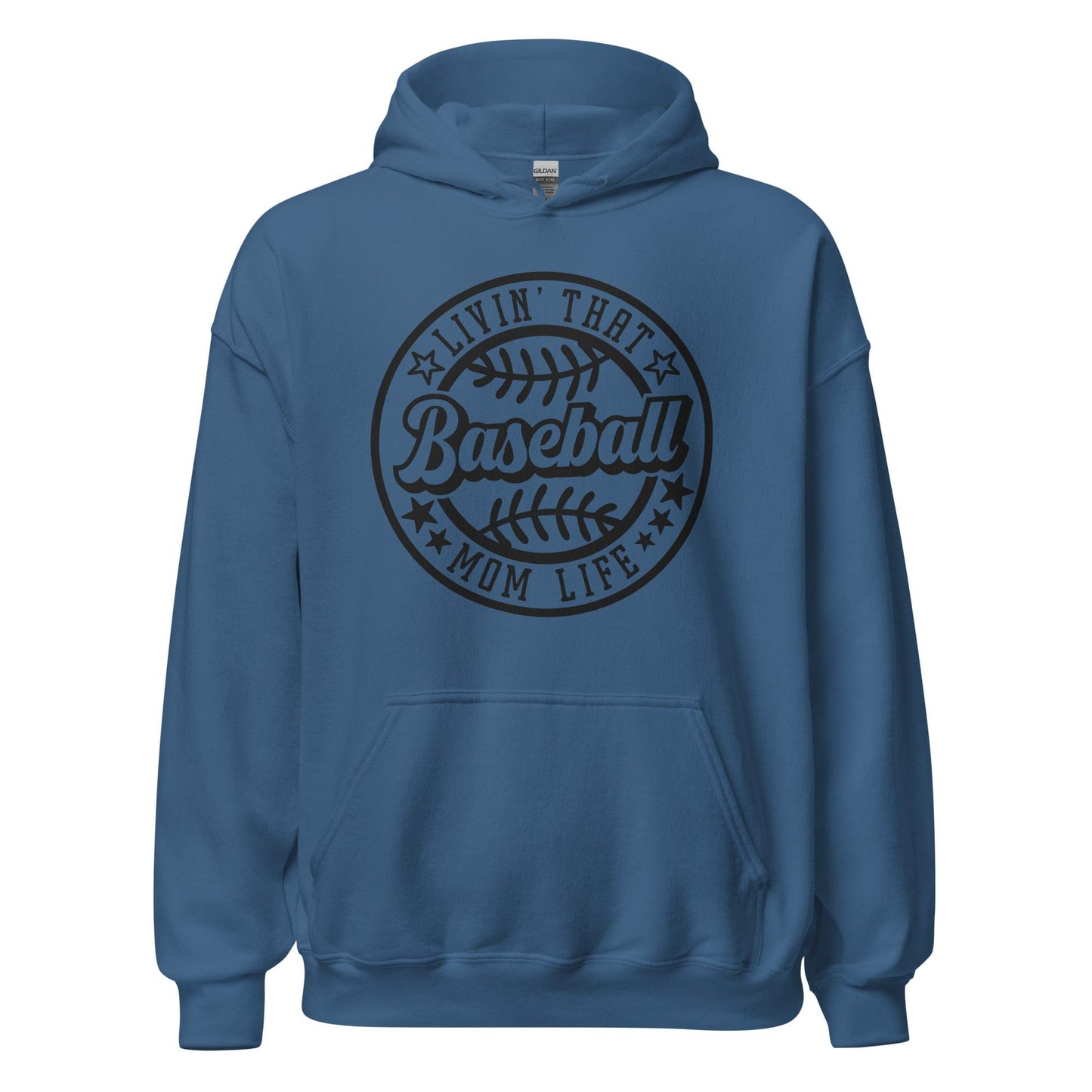 Livin That Baseball Mom Life Hoodie Indigo Blue / S Spirit Gear Collective Hoodie