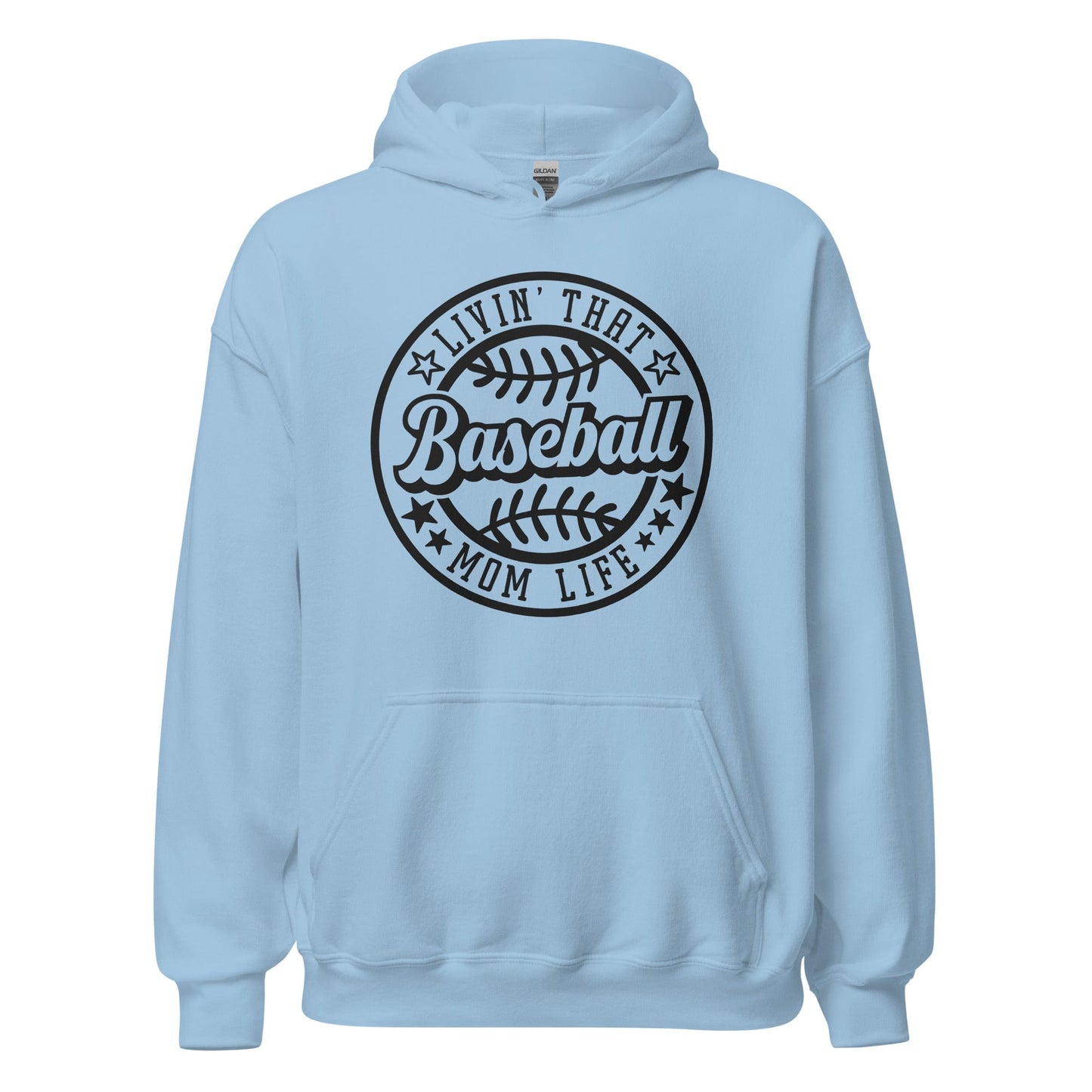 Livin That Baseball Mom Life Hoodie Light Blue / S Spirit Gear Collective Hoodie