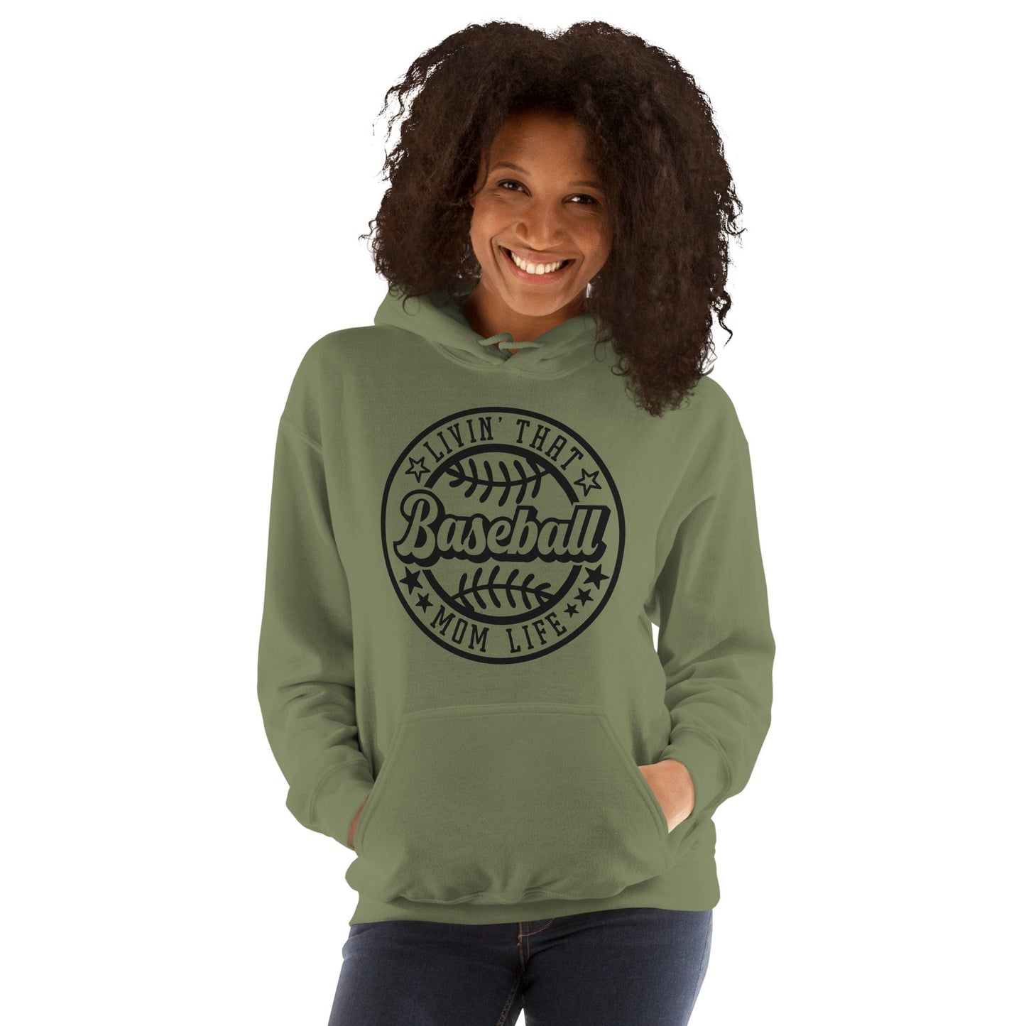 Livin That Baseball Mom Life Hoodie Spirit Gear Collective Hoodie