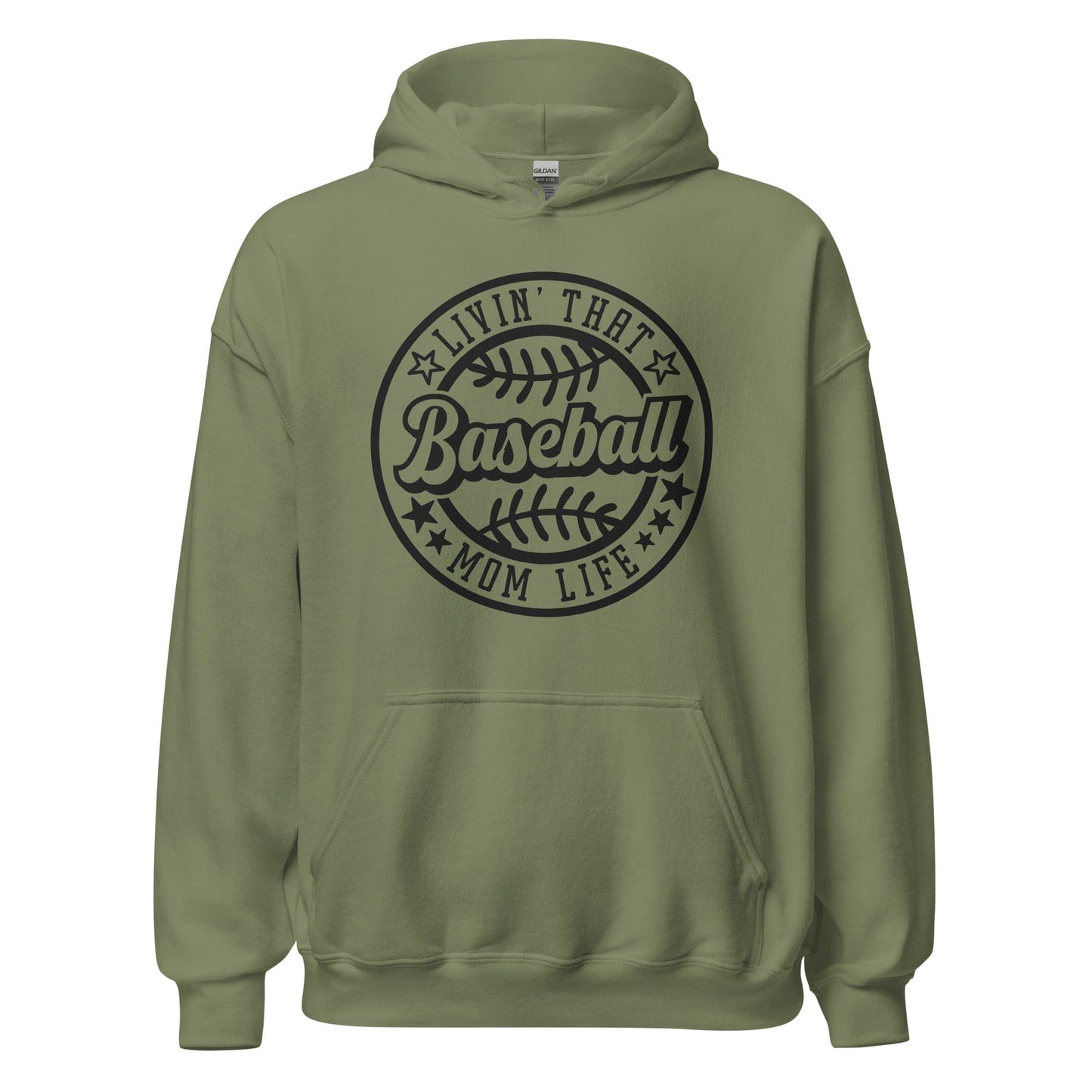 Livin That Baseball Mom Life Hoodie Military Green / S Spirit Gear Collective Hoodie