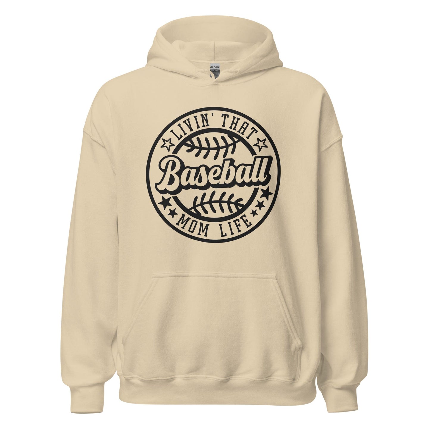 Livin That Baseball Mom Life Hoodie Sand / S Spirit Gear Collective Hoodie