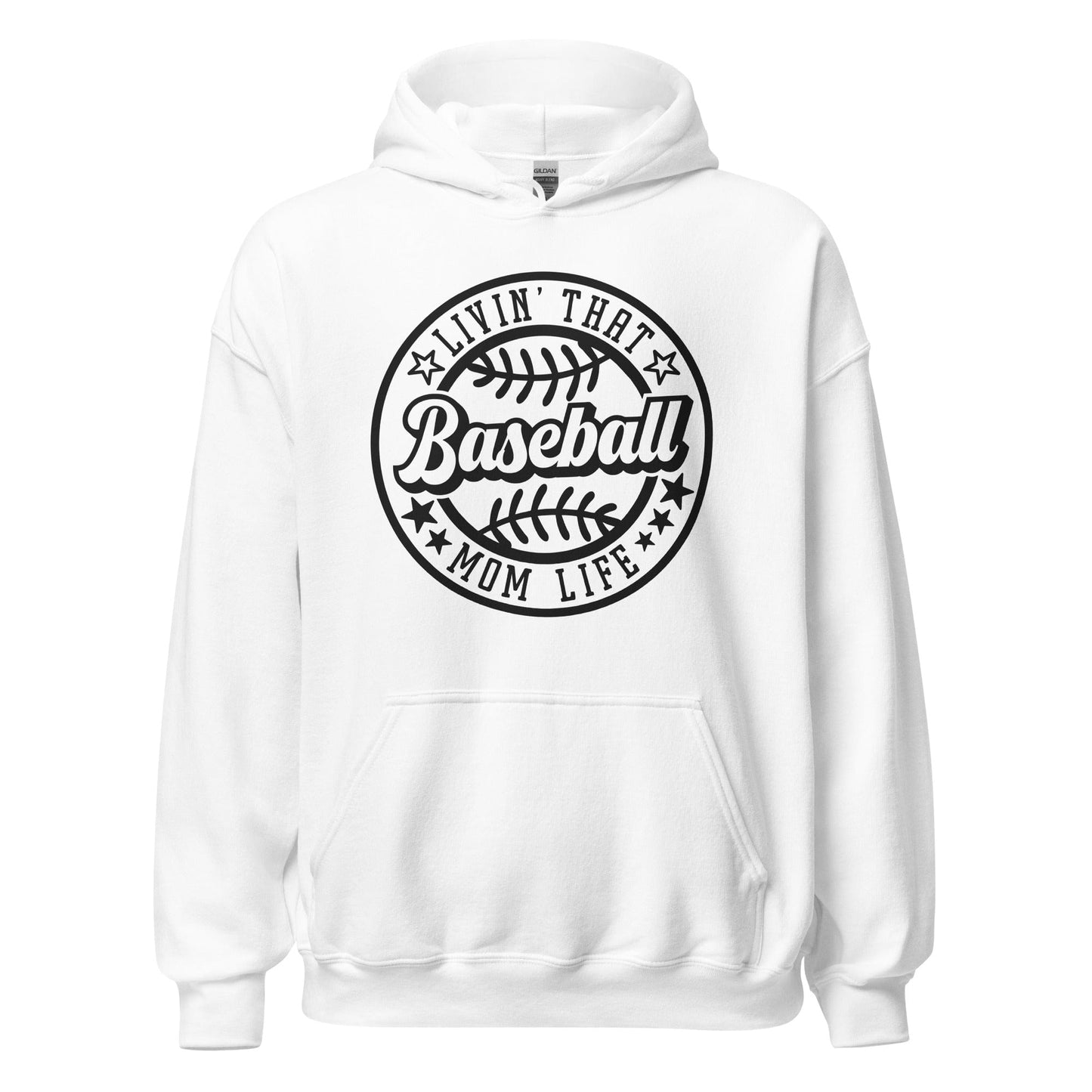 Livin That Baseball Mom Life Hoodie White / S Spirit Gear Collective Hoodie