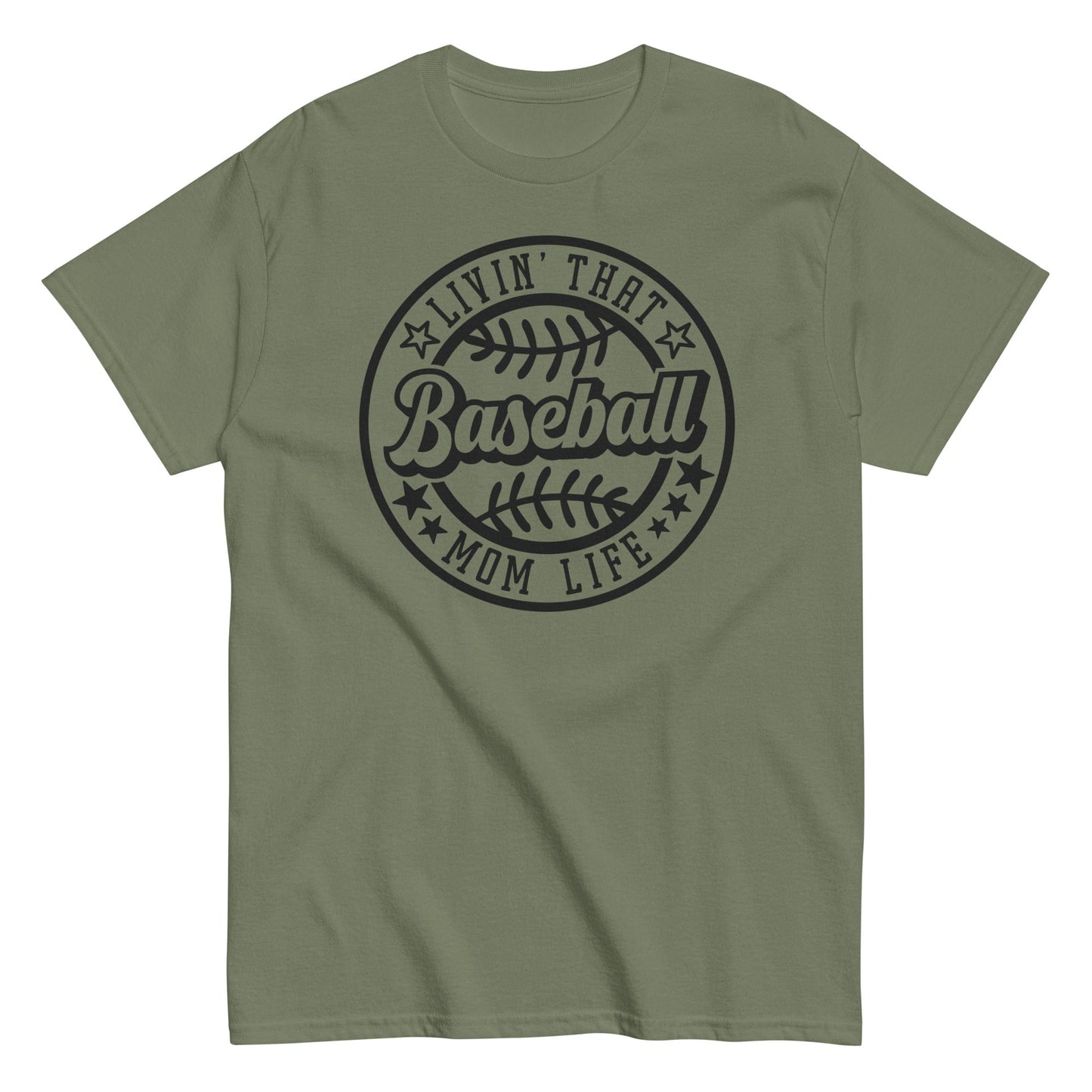 Livin That Baseball Mom Life Shirt Military Green / S Spirit Gear Collective T-Shirt