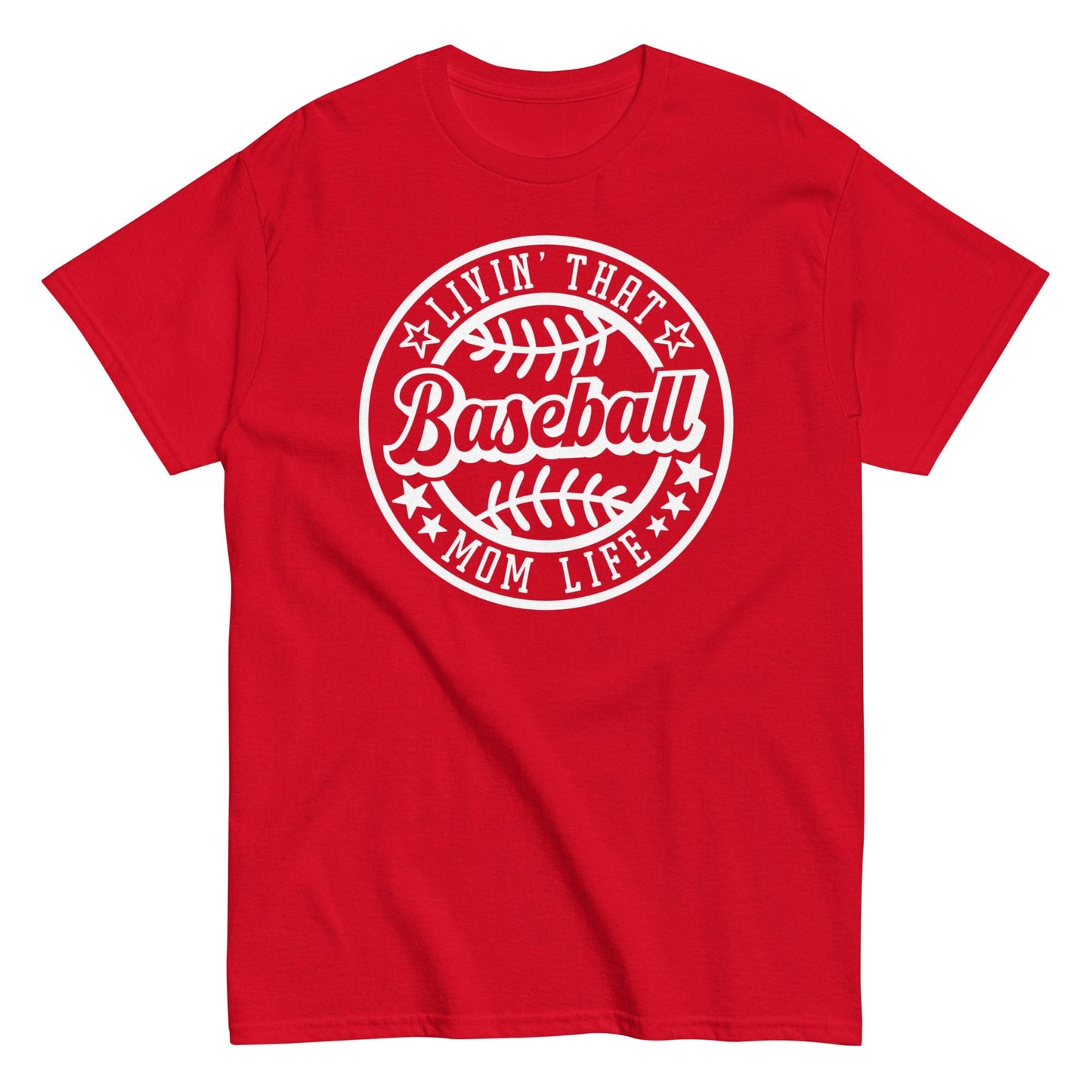 Livin That Baseball Mom Life Shirt Red / S Spirit Gear Collective T-Shirt