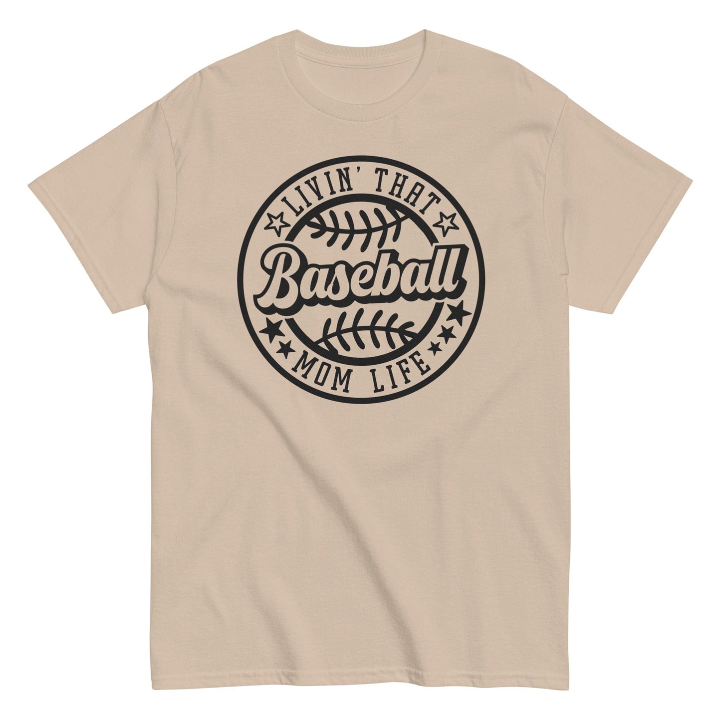 Livin That Baseball Mom Life Shirt Sand / S Spirit Gear Collective T-Shirt