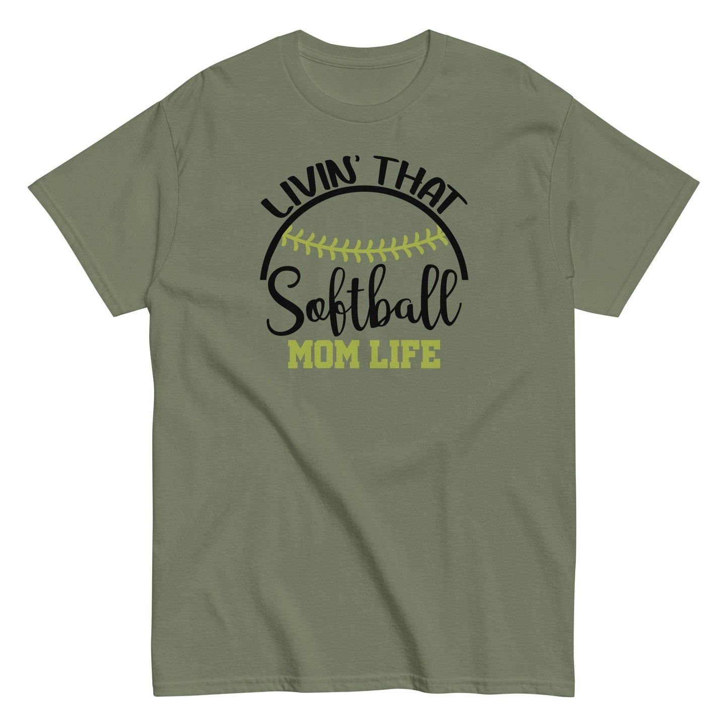 Livin That Softball Mom Life Shirt Military Green / S Spirit Gear Collective T-Shirt