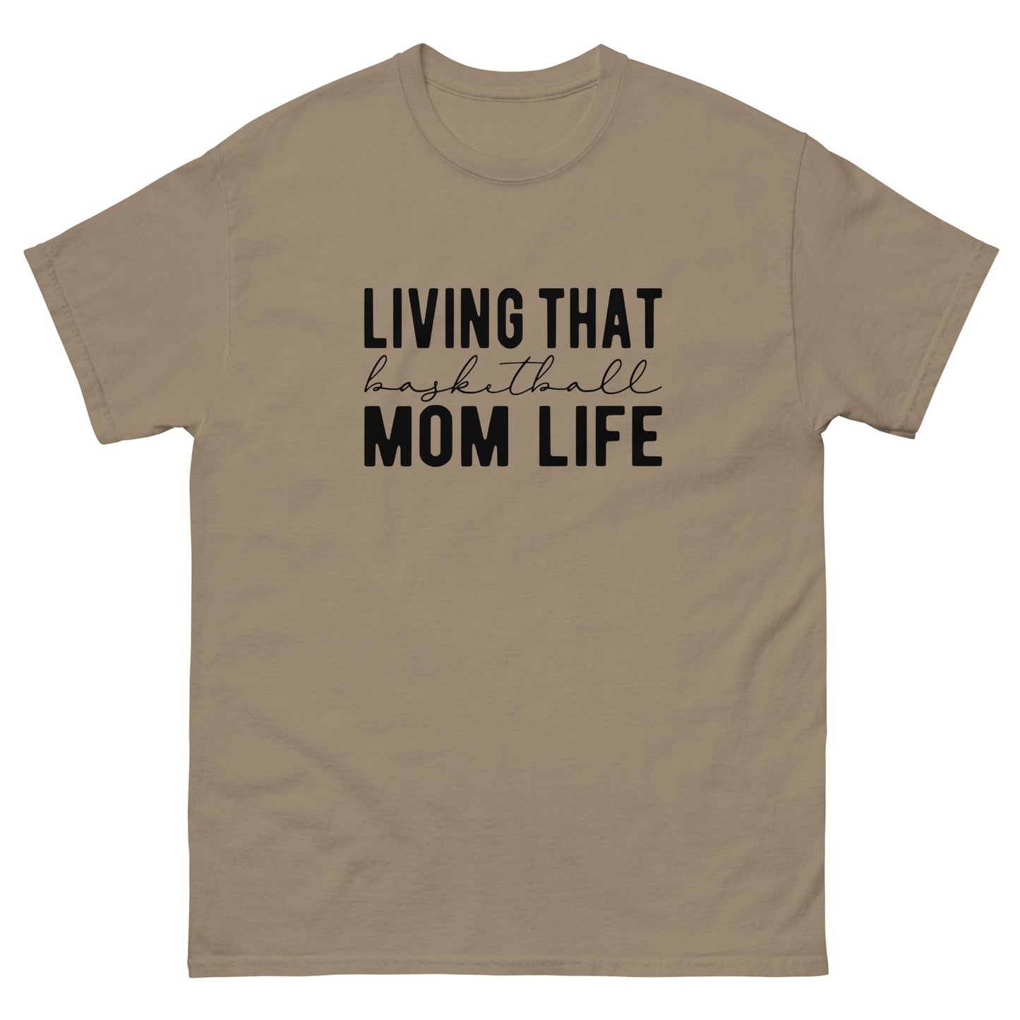 Living that Basketball Mom Life Shirt Brown Savana / S Spirit Gear Collective T-Shirt