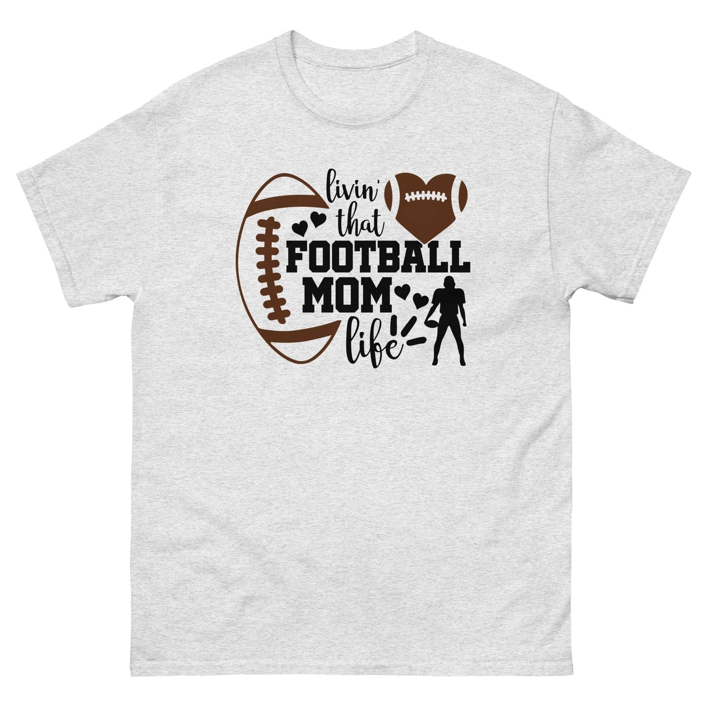 Living that Football Mom Life Shirt Ash / S Spirit Gear Collective T-Shirt