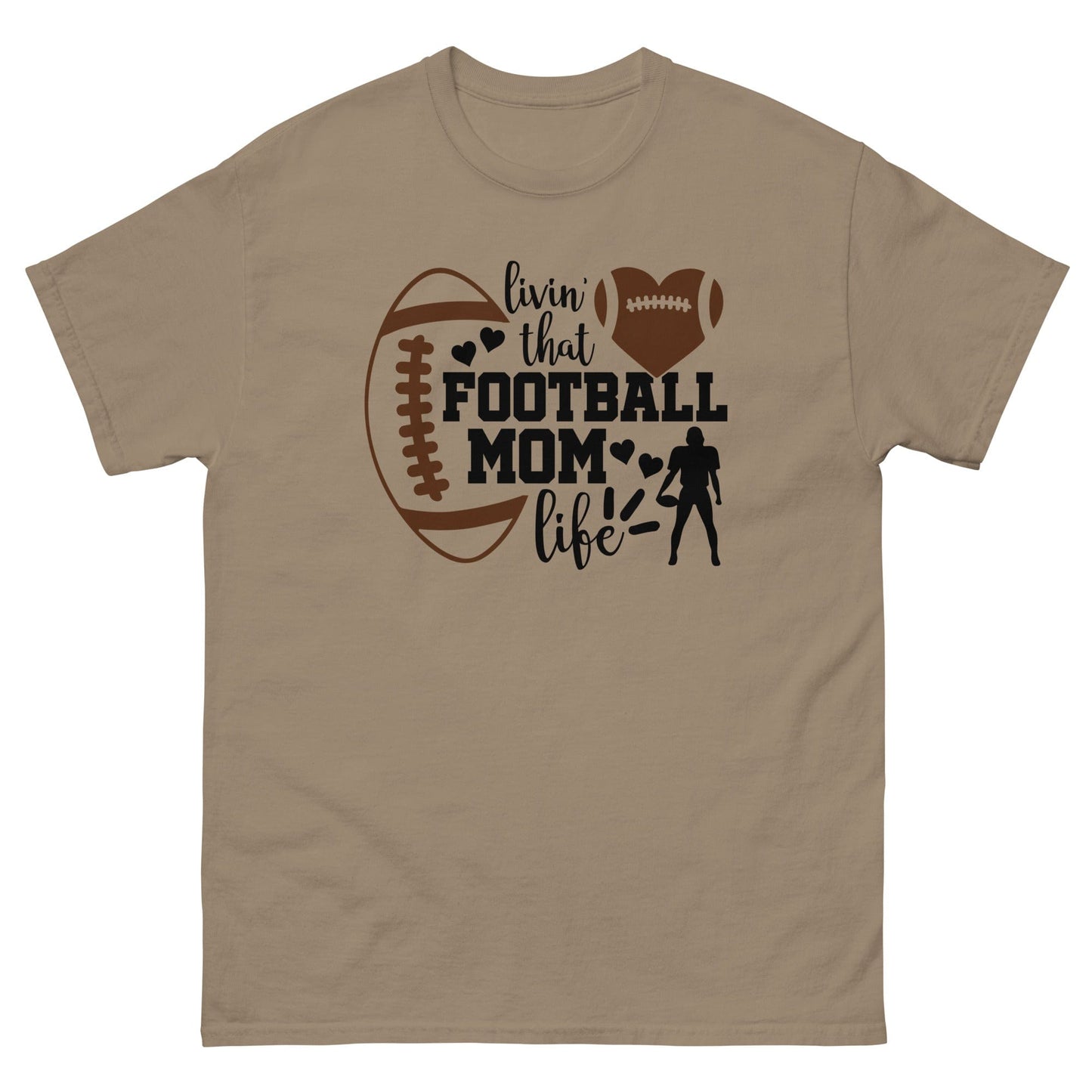 Living that Football Mom Life Shirt Brown Savana / S Spirit Gear Collective T-Shirt