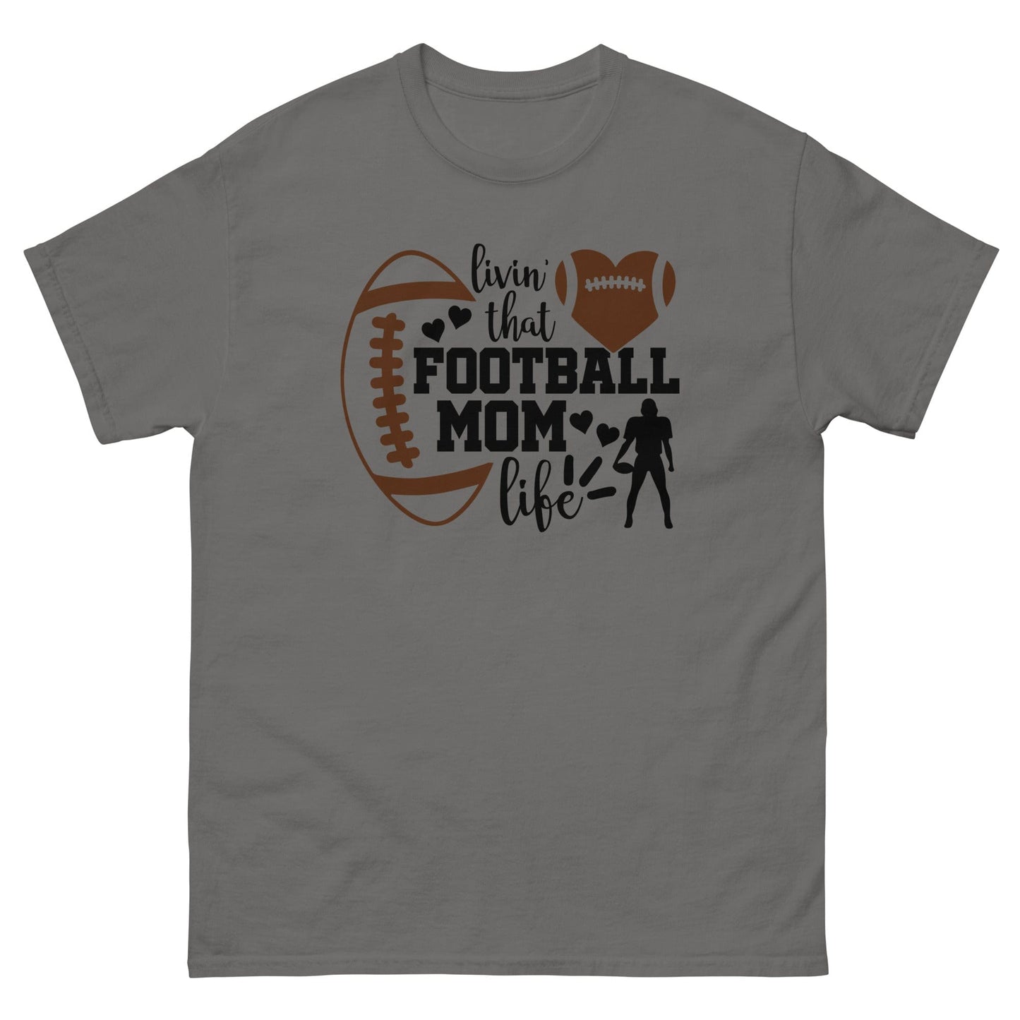 Living that Football Mom Life Shirt Charcoal / S Spirit Gear Collective T-Shirt