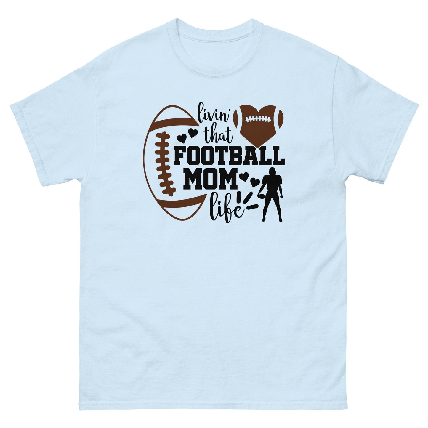 Living that Football Mom Life Shirt Light Blue / S Spirit Gear Collective T-Shirt