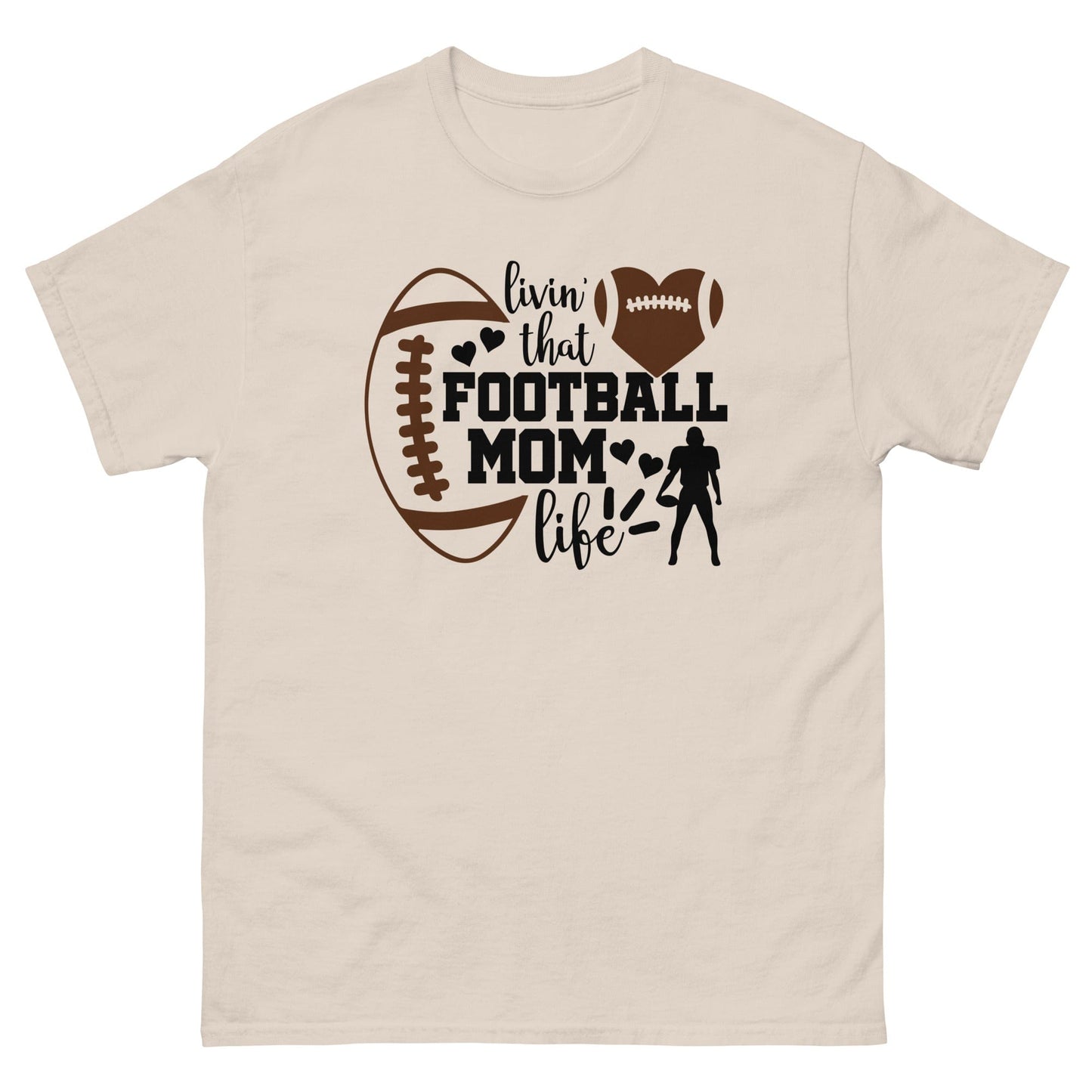 Living that Football Mom Life Shirt Natural / S Spirit Gear Collective T-Shirt